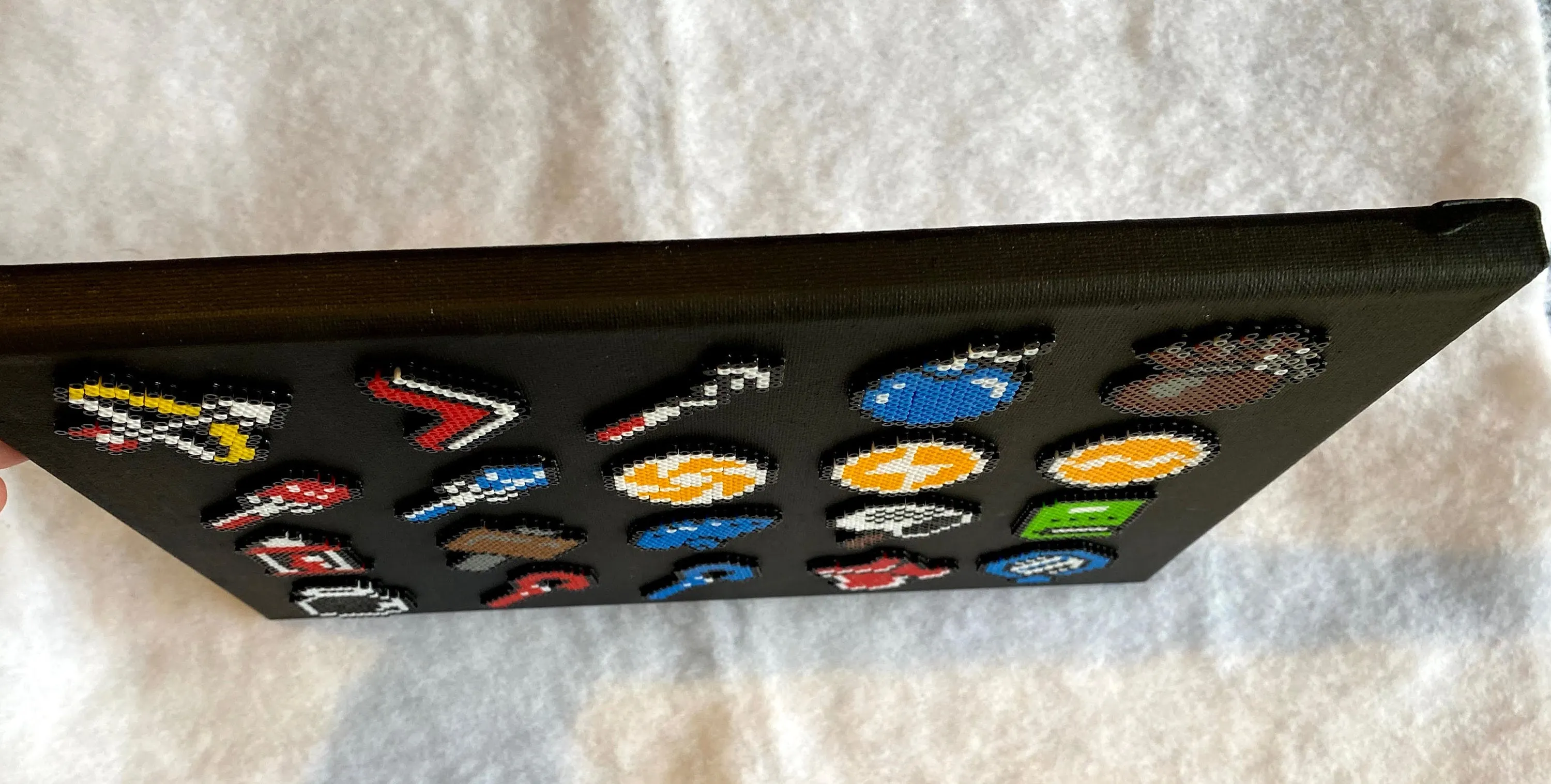 Canvas Legend of Zelda Artwork- Link to the Past Item Screen Mini Beads- Perfect for Kids Room, Game Room or Classroom Decor, Video Game Art