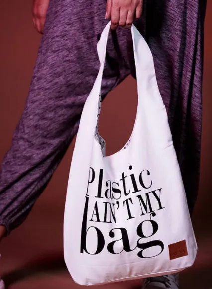 CANVAS PRINTED TOTE BAG OFF WHITE