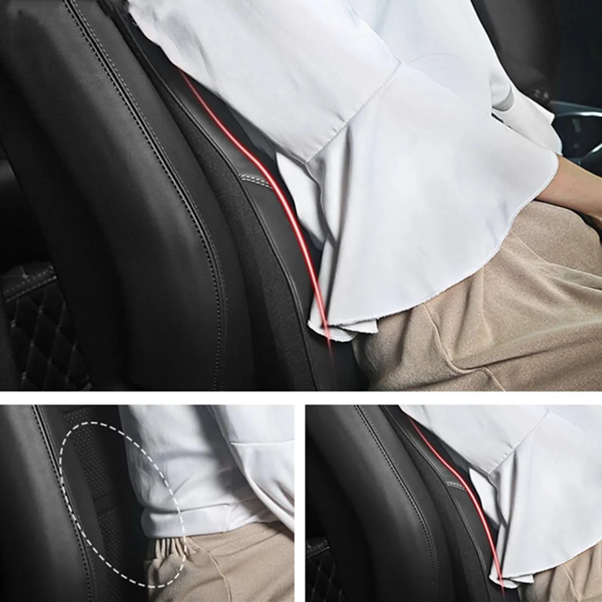 Car Headrest Neck Pillow and Lumbar Support Back Cushion Kit, Custom Fit For Your Cars, Memory Foam Erognomic, Car Accessories MC13992