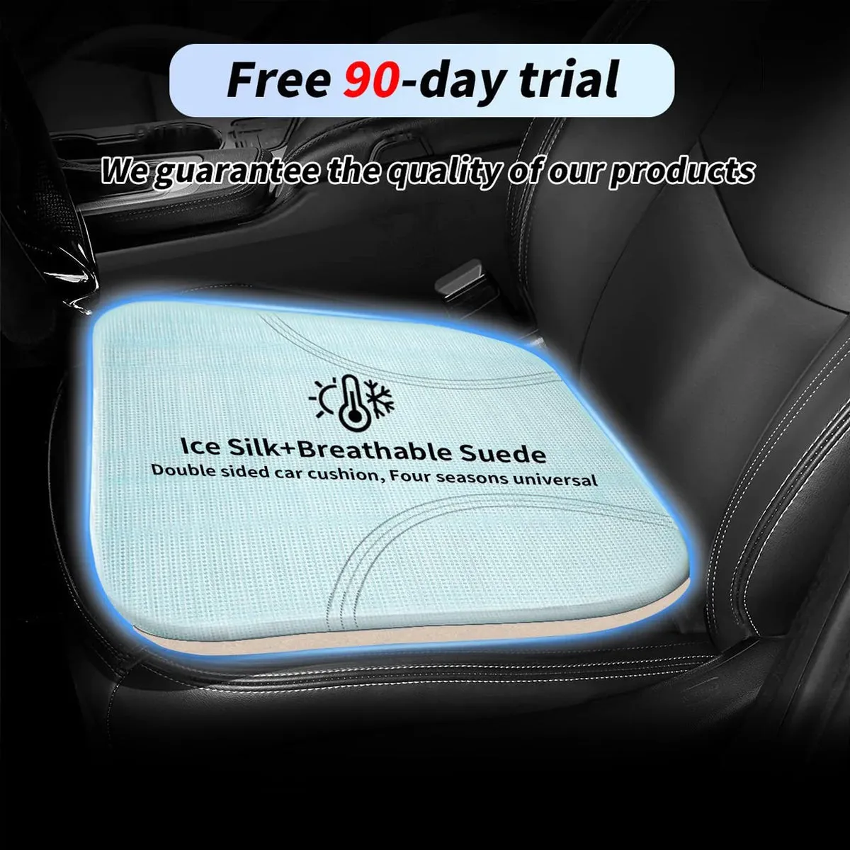 Car Seat Cushion, Custom Fit For Your Cars, Double Sided Seat Cushion, Breathable Suede   Ice Silk Car Seat Cushion, Comfort Seat Covers Cushion KX19979