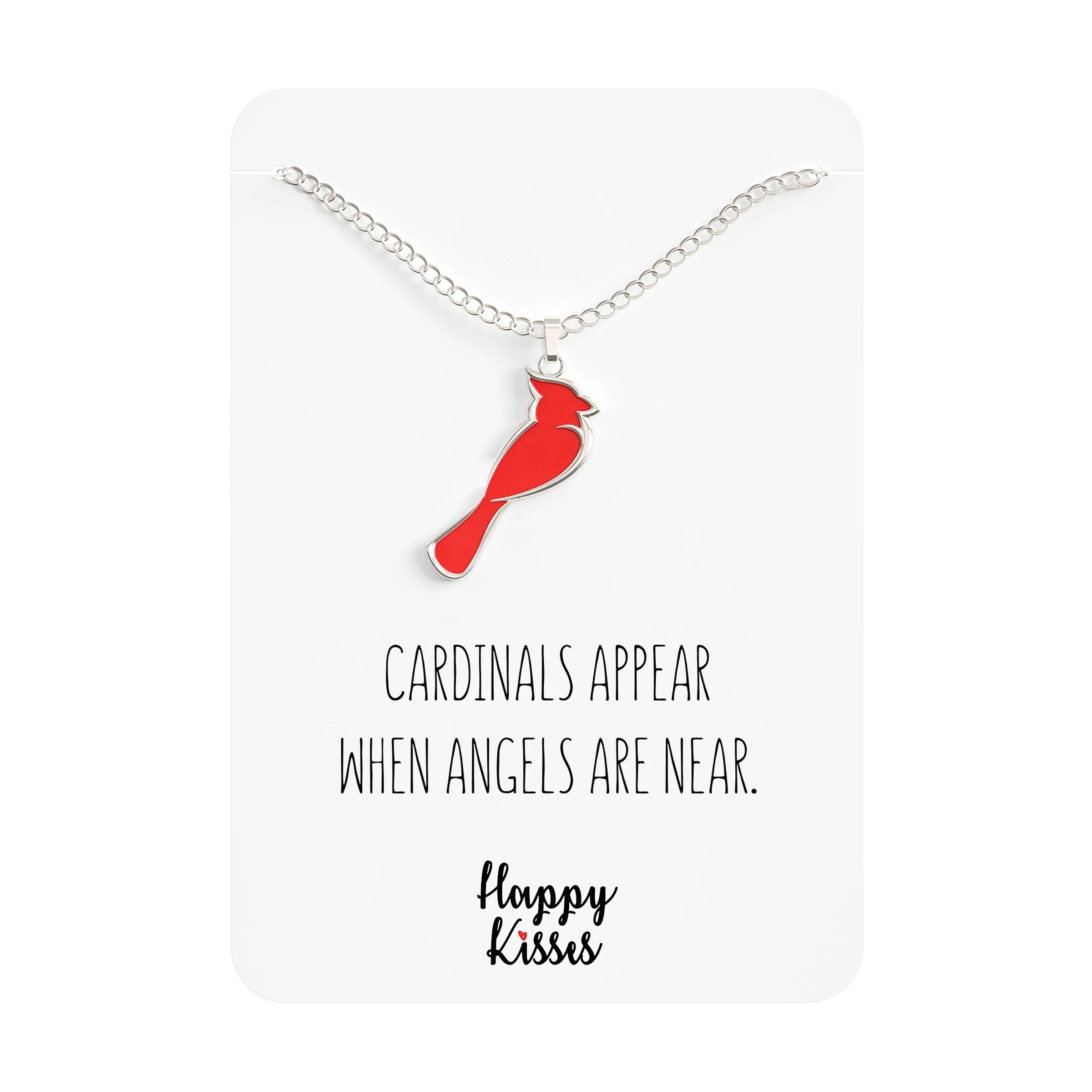 Cardinal Necklace For Women – Cardinals Appear When Angels Are Near Message Card
