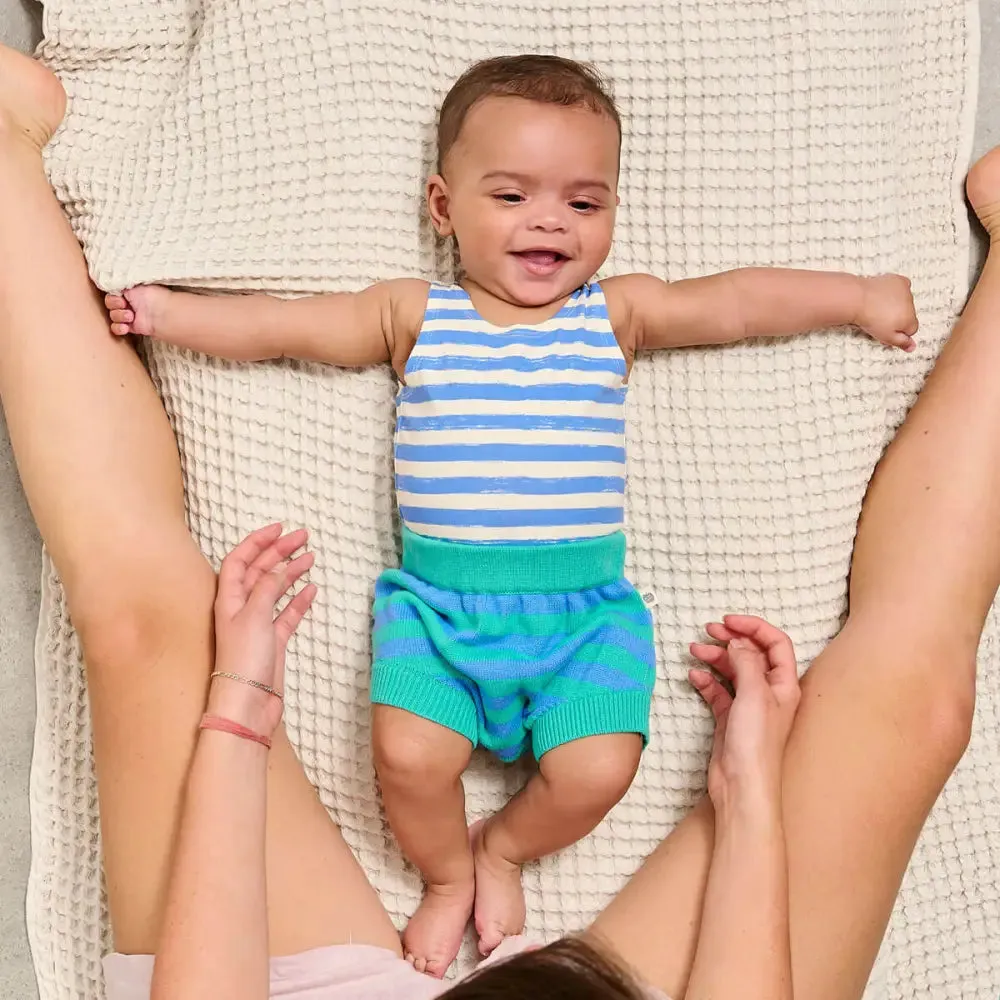 Carp - Blue Stripe Baby Vest Bodysuit