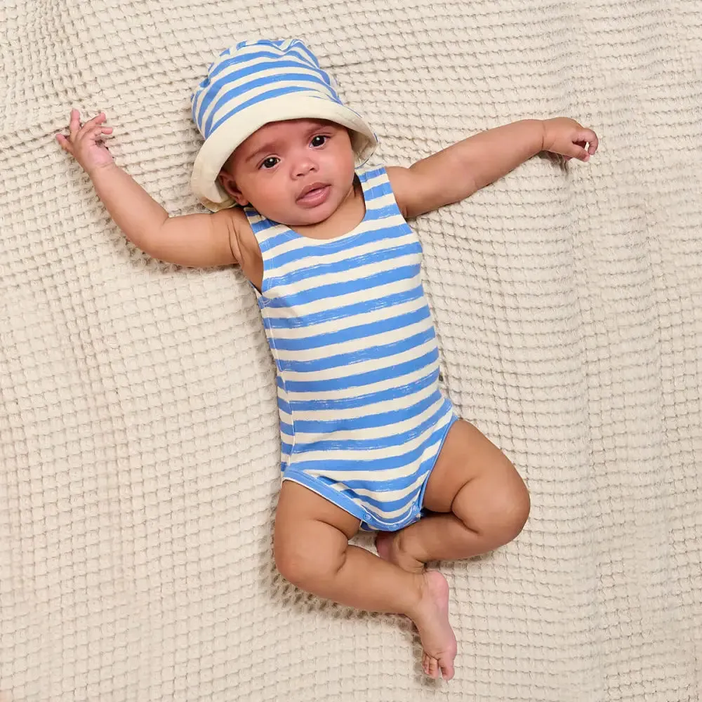 Carp - Blue Stripe Baby Vest Bodysuit