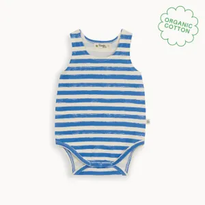 Carp - Blue Stripe Baby Vest Bodysuit