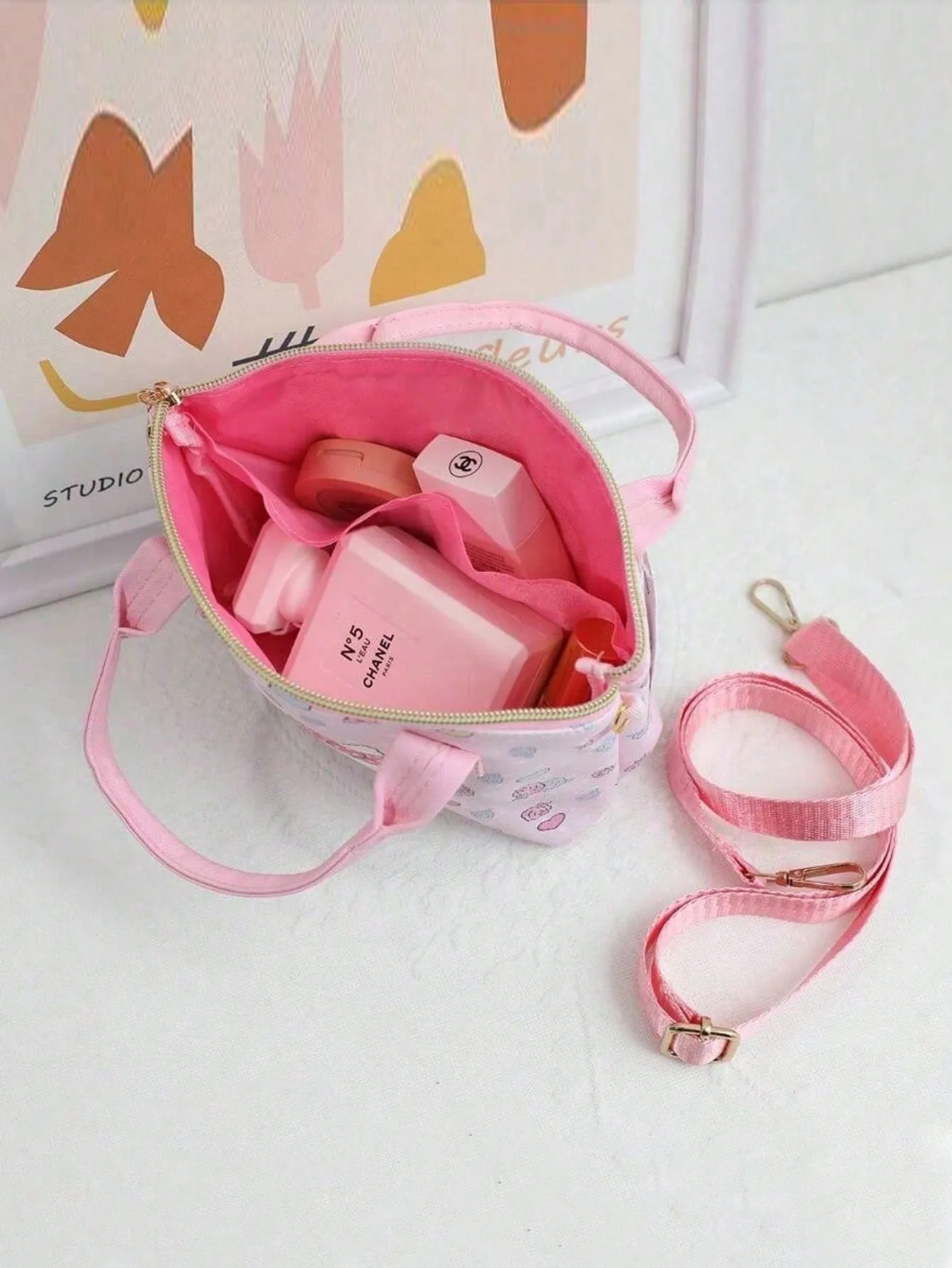 Cartoon Handbag Cute Anime Crossbody Bag Melody PU Shoulder Bag Boys Girls Anime Kawaii Cartoon-FD