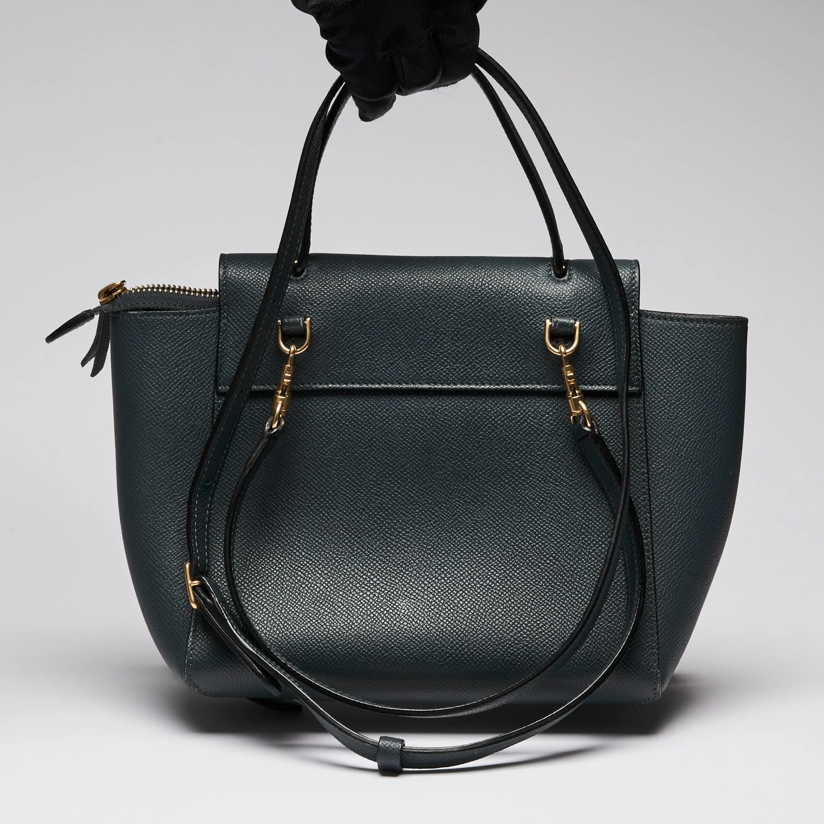 Celine Navy Blue Nano Belt Bag in Grained Calfskin