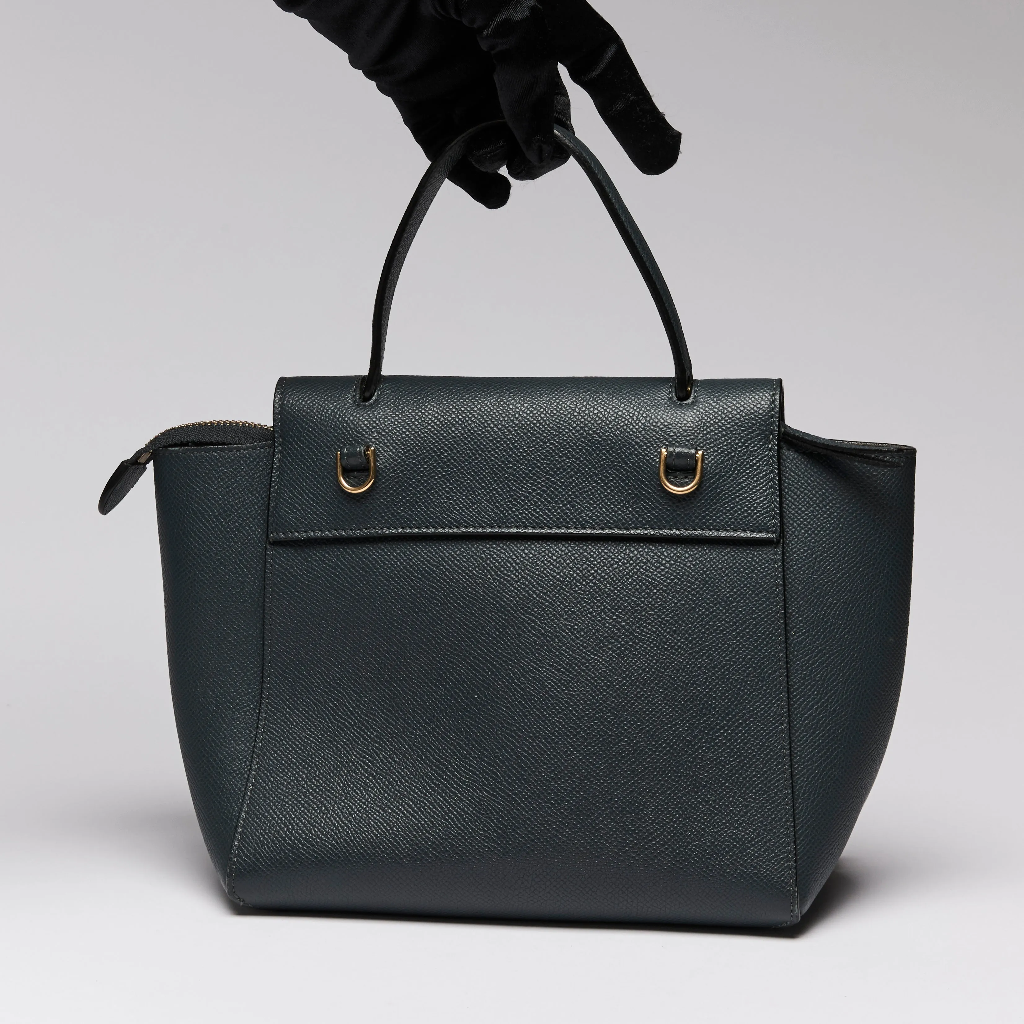 Celine Navy Blue Nano Belt Bag in Grained Calfskin