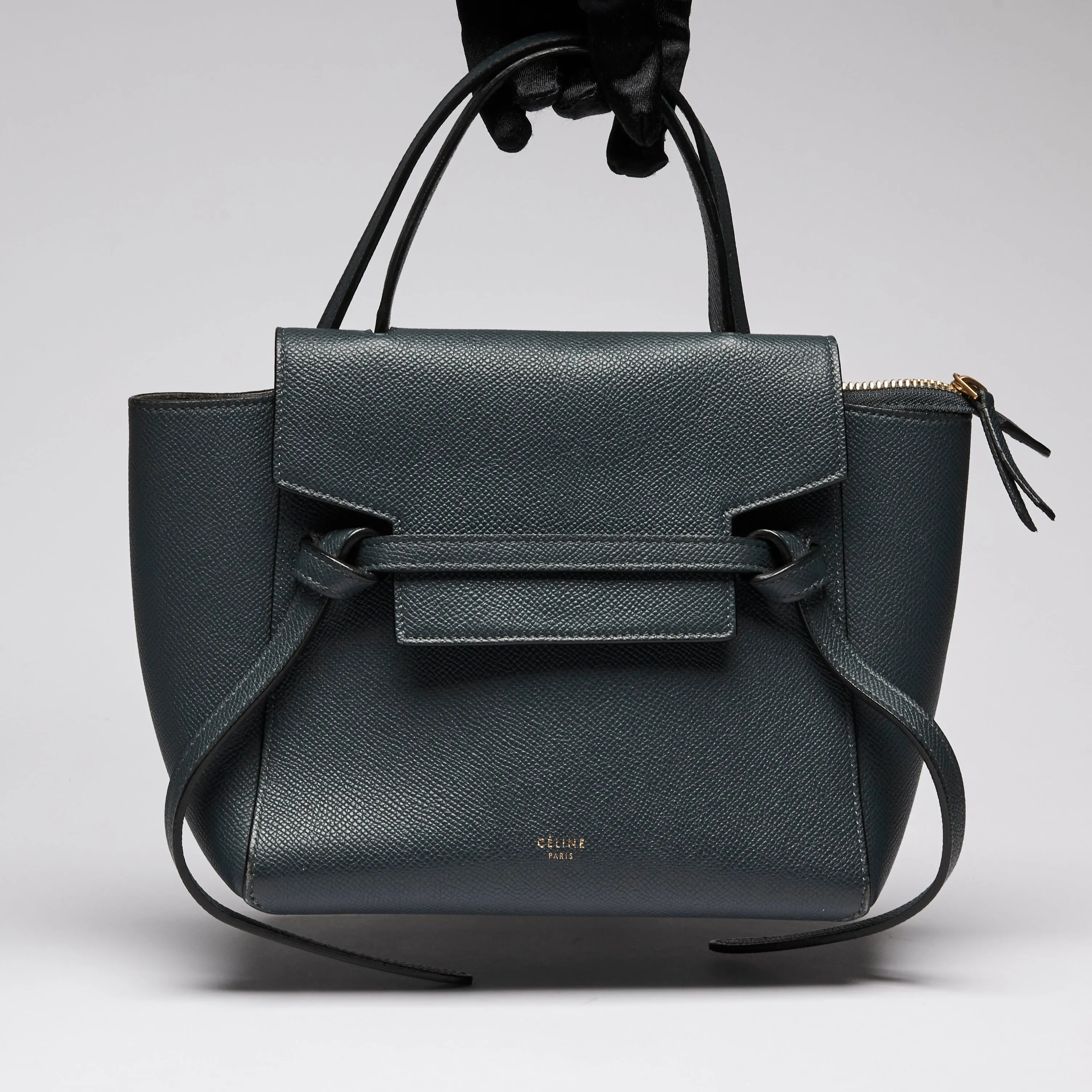 Celine Navy Blue Nano Belt Bag in Grained Calfskin
