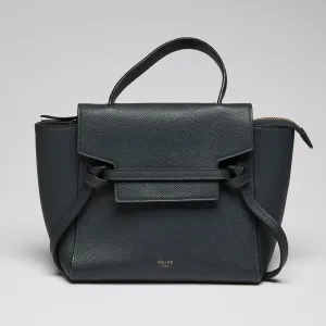 Celine Navy Blue Nano Belt Bag in Grained Calfskin