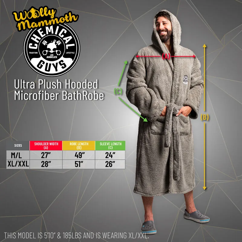 _Chemical Guys Wooly Mammoth Ultra Plush Hooded Microfiber Bath Robe - M/L