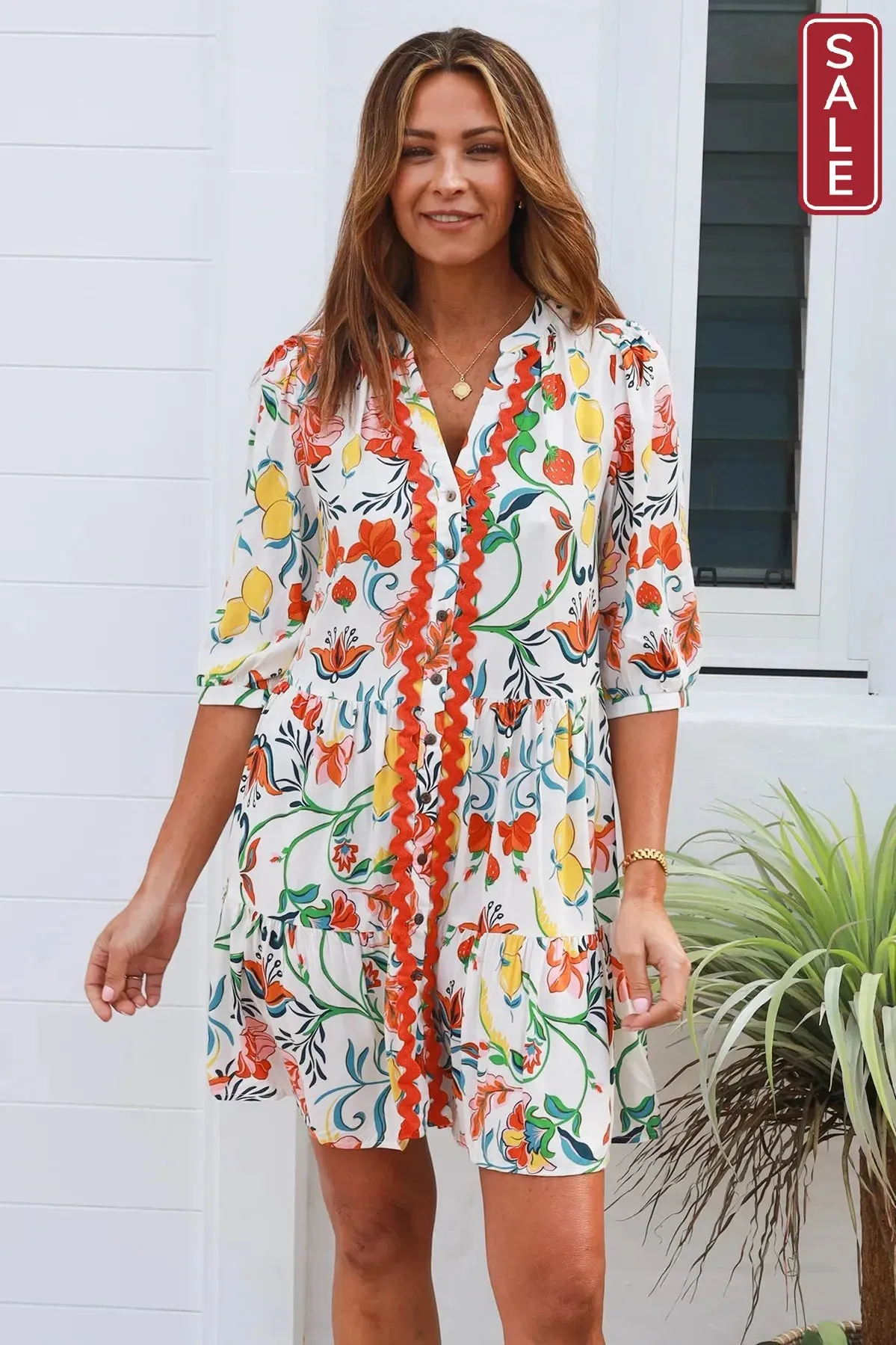 Chiara 3/4 sleeve Mini Dress
