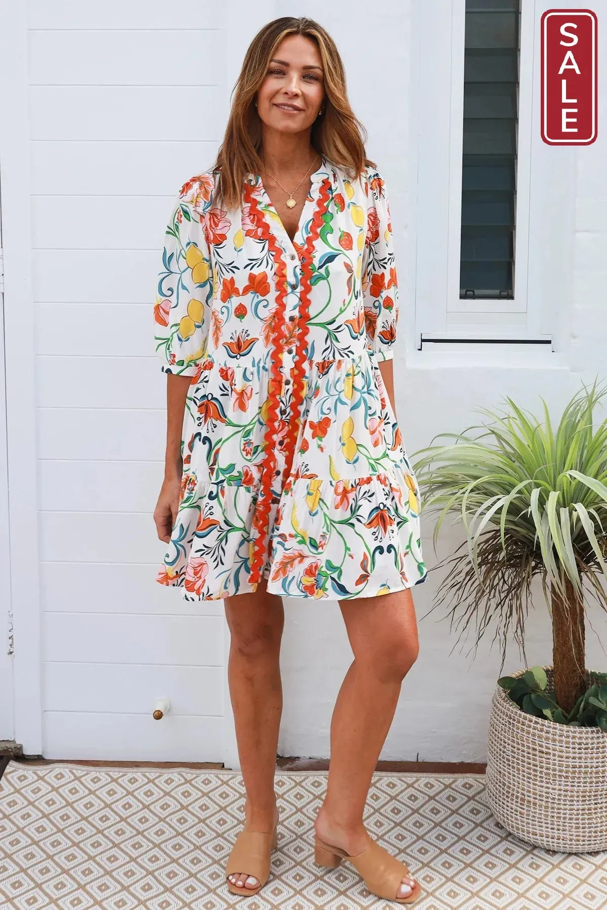 Chiara 3/4 sleeve Mini Dress