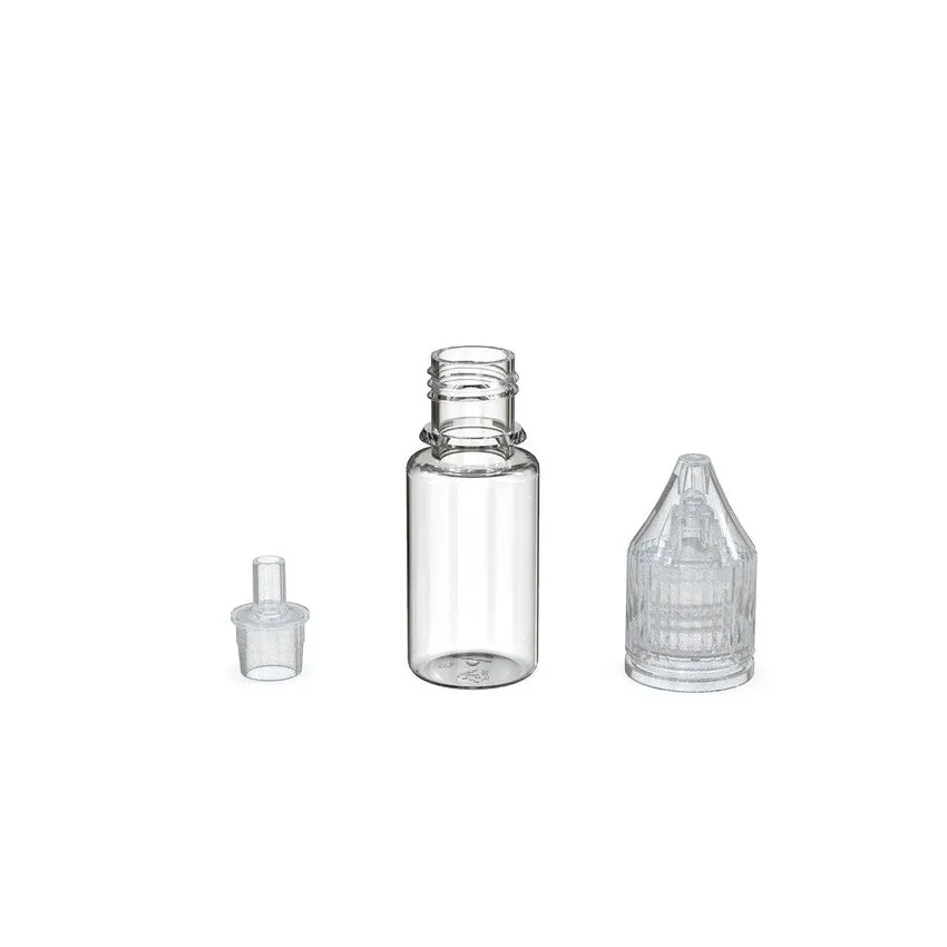Chubby Gorilla 10Ml Pet Reducer Unicorn Bottle With Cr & Tamper Evident Break-Off Band (Clear Natural Bottle With Clear Natural Closure) - (2000 Count)