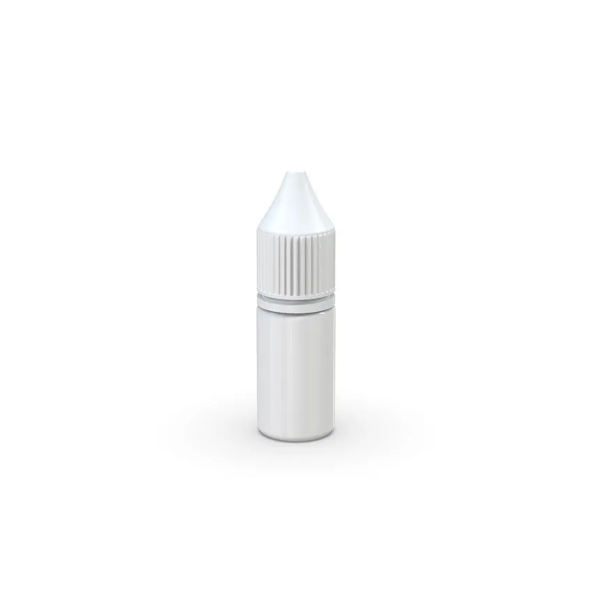 Chubby Gorilla 10Ml Pet Reducer Unicorn Bottle With Cr & Tamper Evident Break-Off Band (Opaque White Bottle With Opaque White Closure) - (2000 Count)