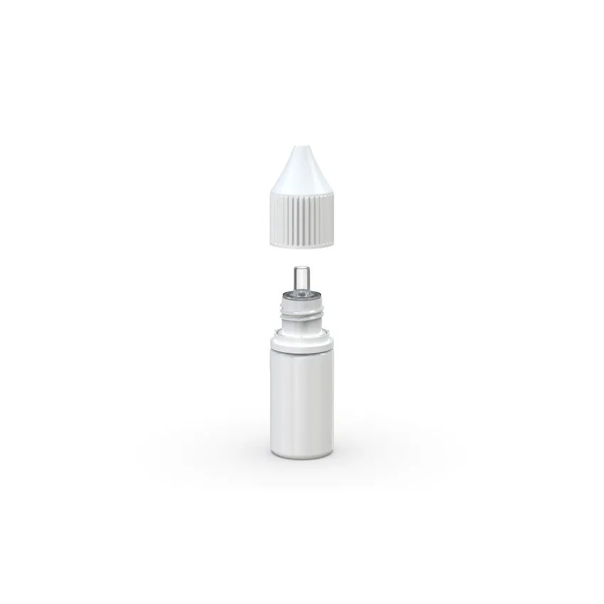 Chubby Gorilla 10Ml Pet Reducer Unicorn Bottle With Cr & Tamper Evident Break-Off Band (Opaque White Bottle With Opaque White Closure) - (2000 Count)
