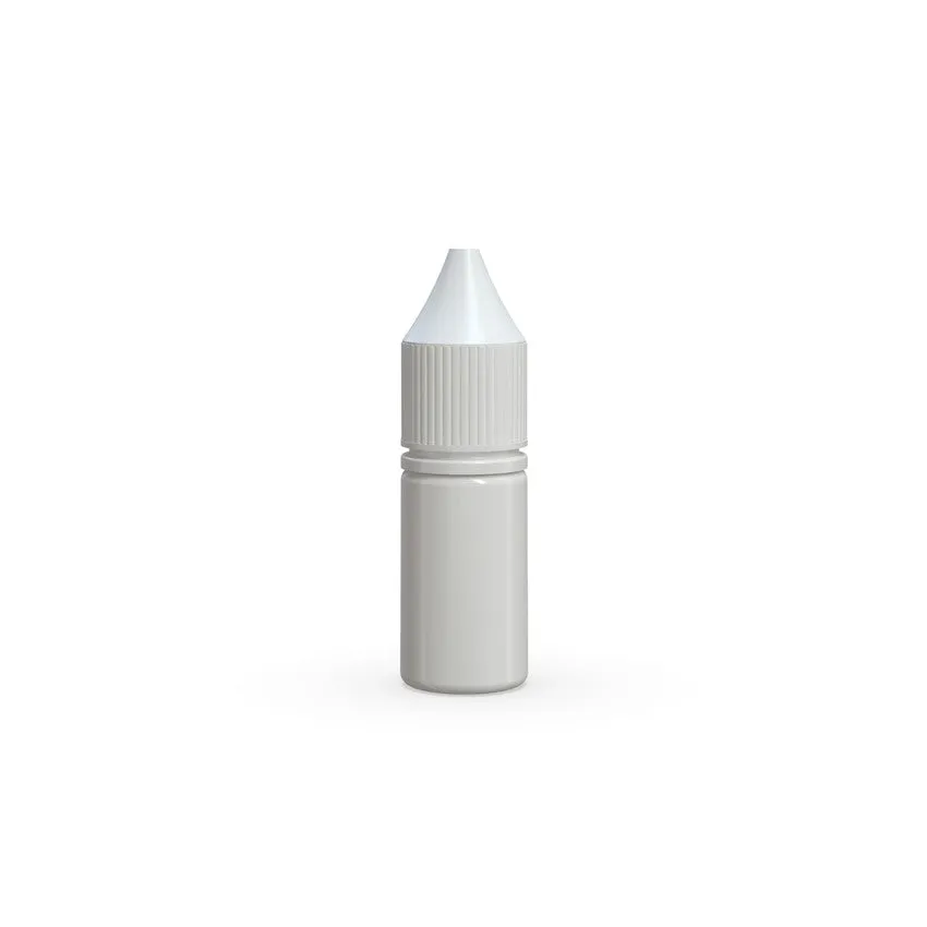 Chubby Gorilla 10Ml V3 Pet Unicorn Bottle With Cr & Tamper Evident Break-Off Band (Opaque White Bottle With Opaque White Closure) - (2000 Count)