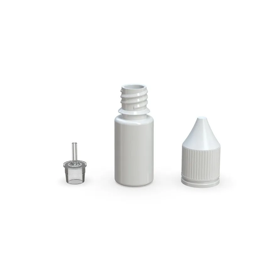Chubby Gorilla 10Ml V3 Pet Unicorn Bottle With Cr & Tamper Evident Break-Off Band (Opaque White Bottle With Opaque White Closure) - (2000 Count)