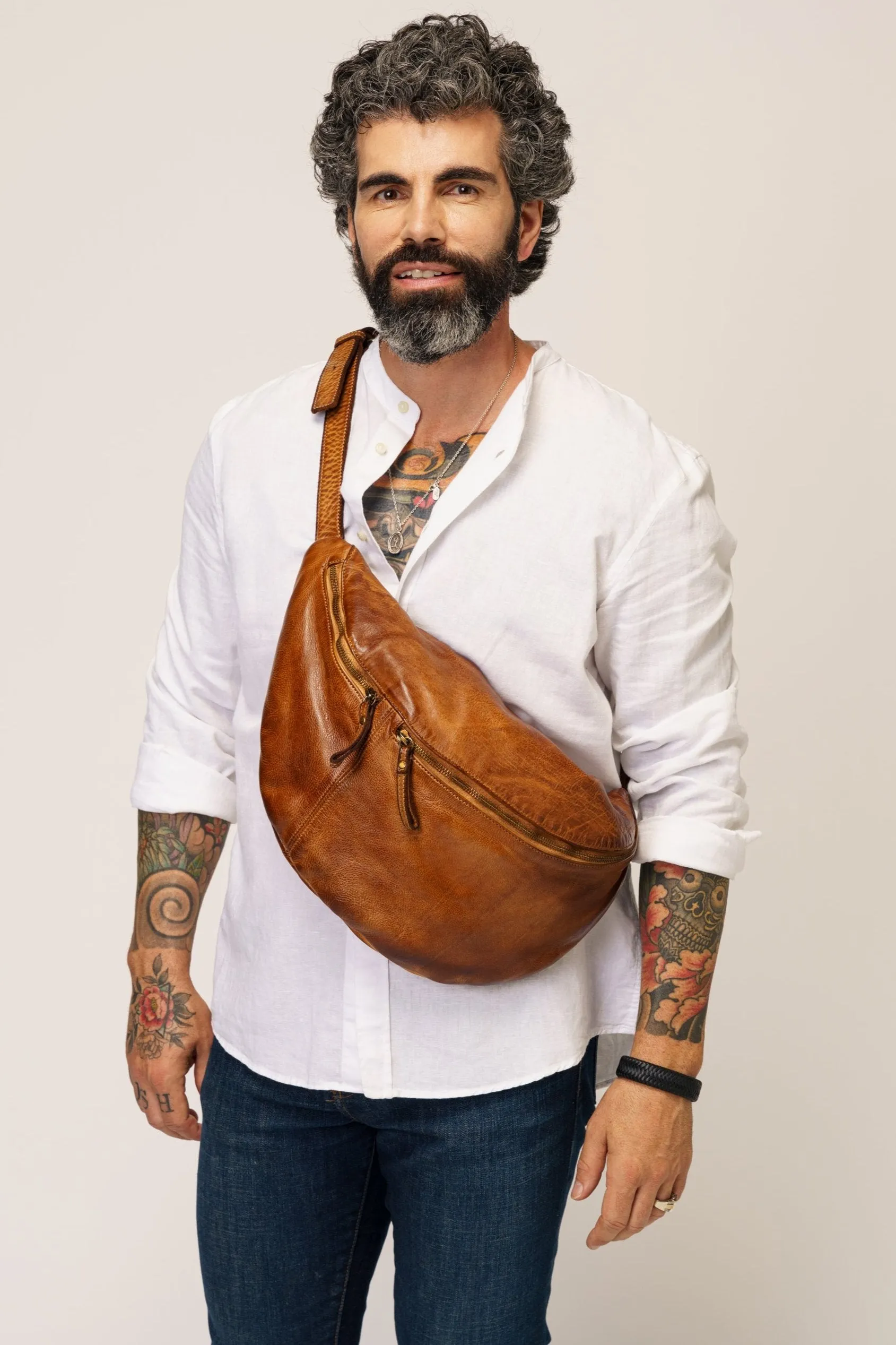 City Sling & Belt Bag  - Cognac Rocks