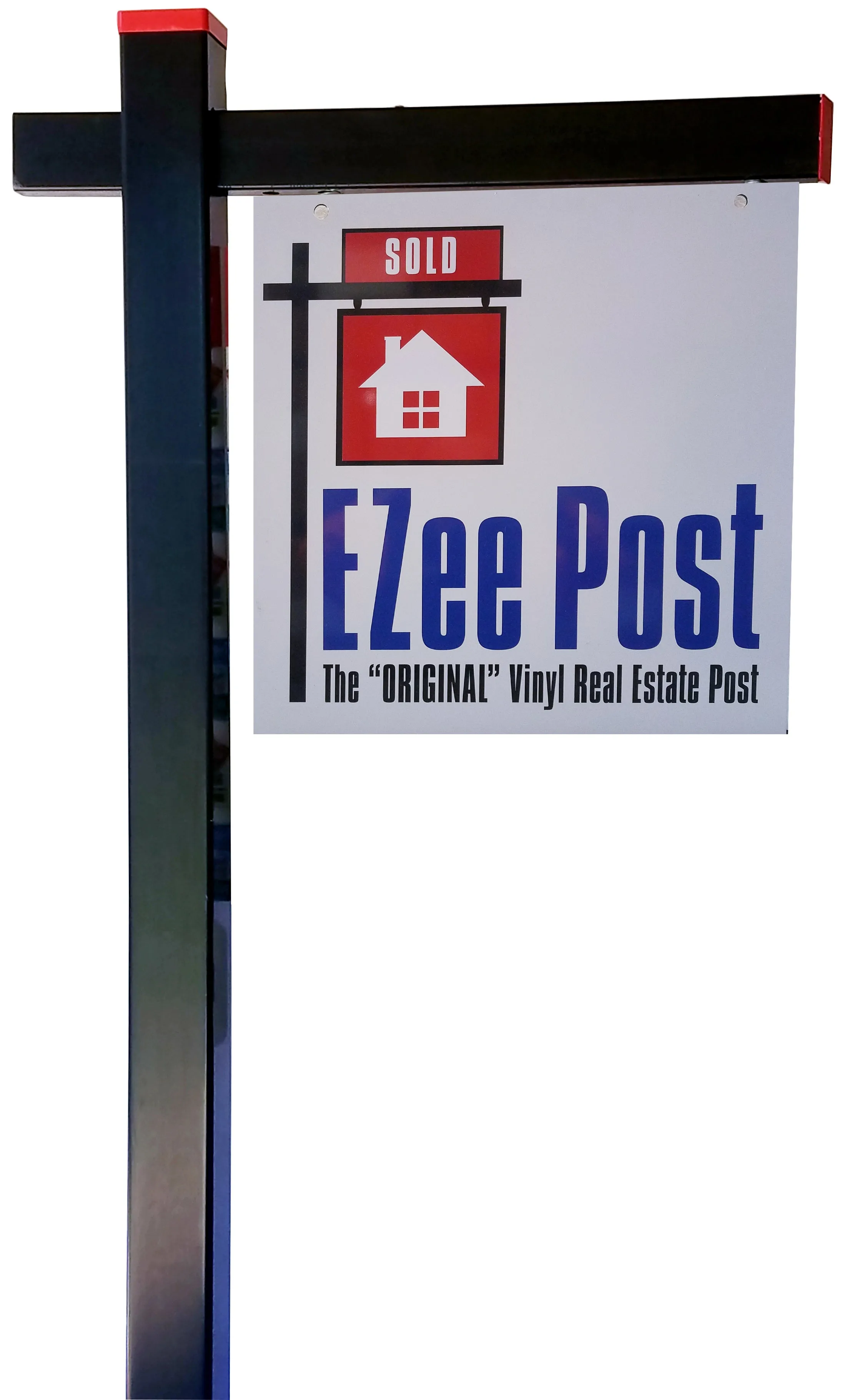 Classic 2-Piece Real Estate Yard Sign Post (Riders Included) - Black