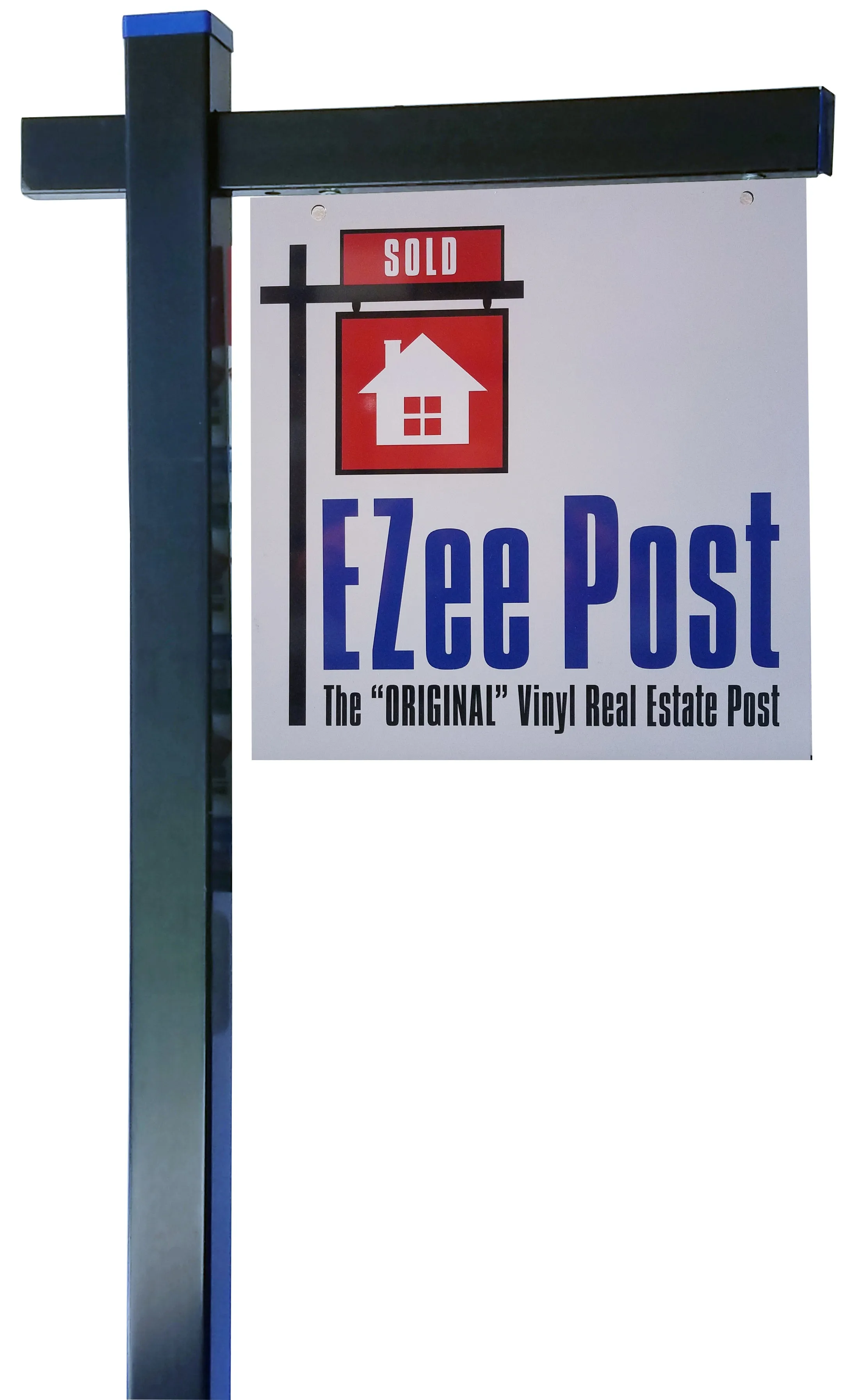 Classic 2-Piece Real Estate Yard Sign Post (Riders Included) - Black