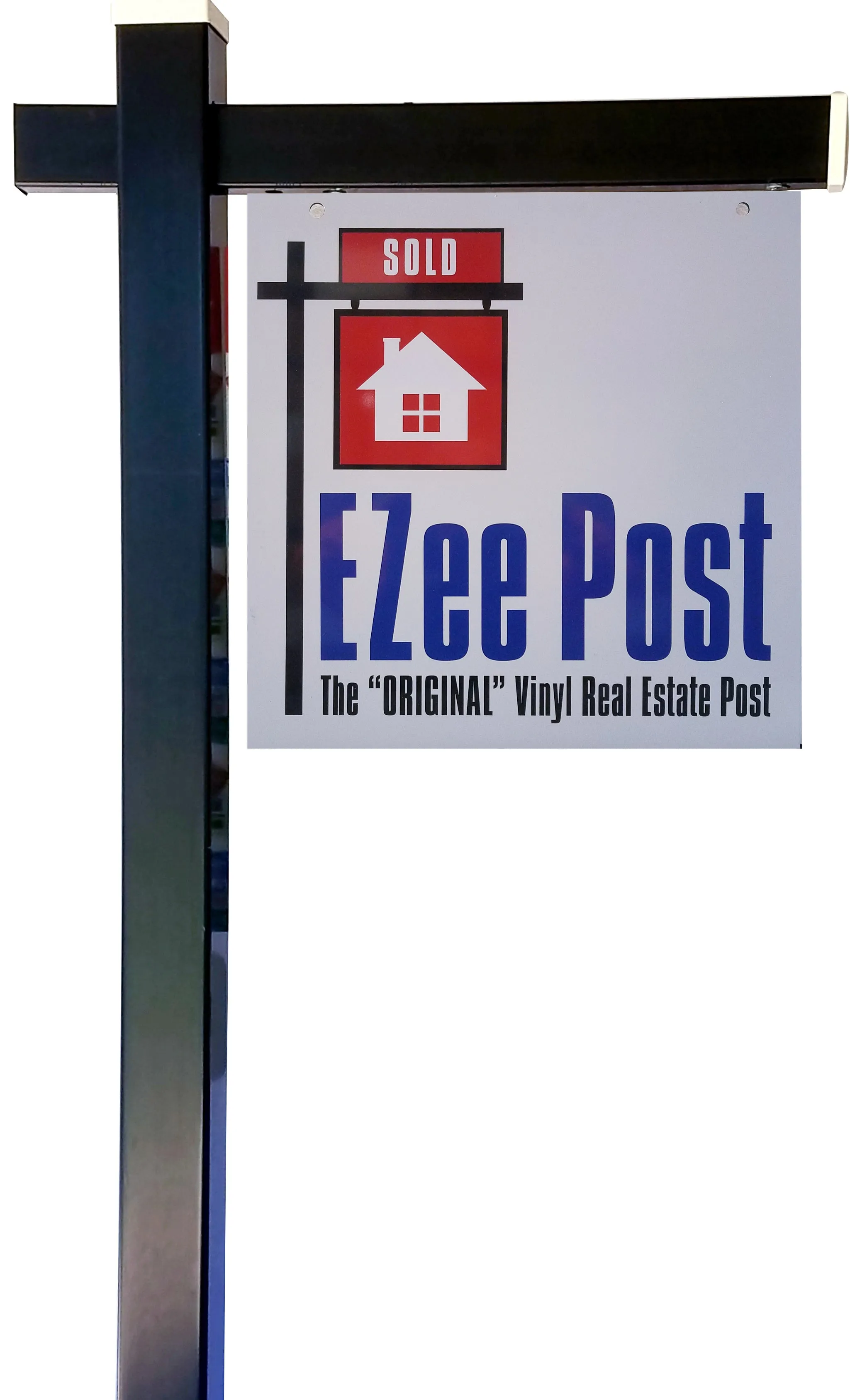 Classic 2-Piece Real Estate Yard Sign Post (Riders Included) - Black