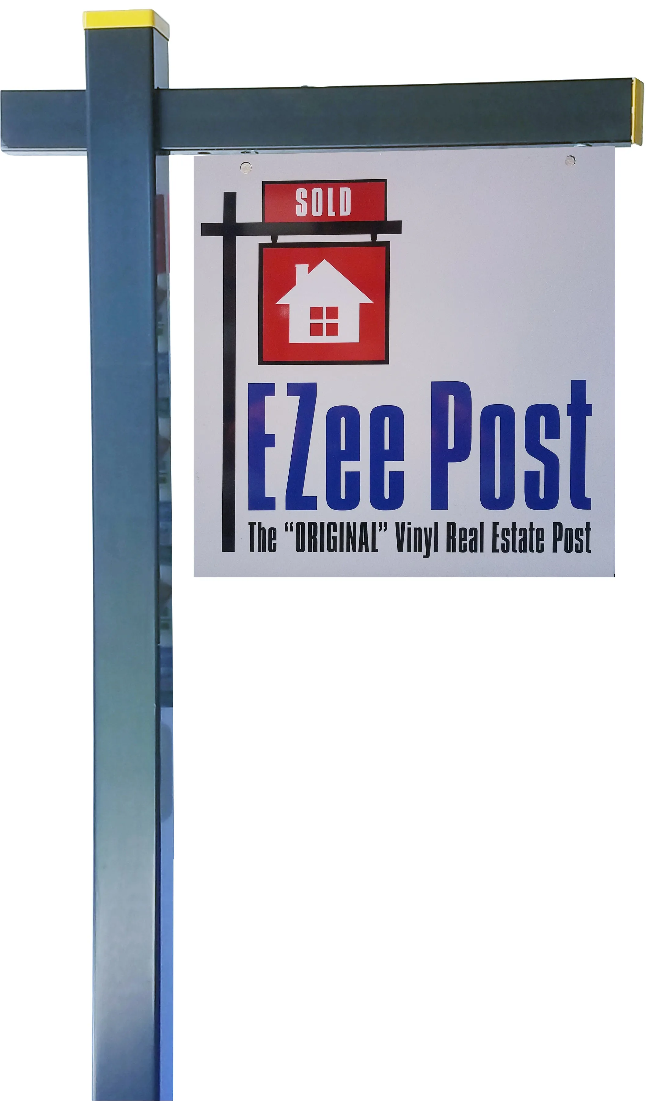 Classic 2-Piece Real Estate Yard Sign Post (Riders Included) - Black