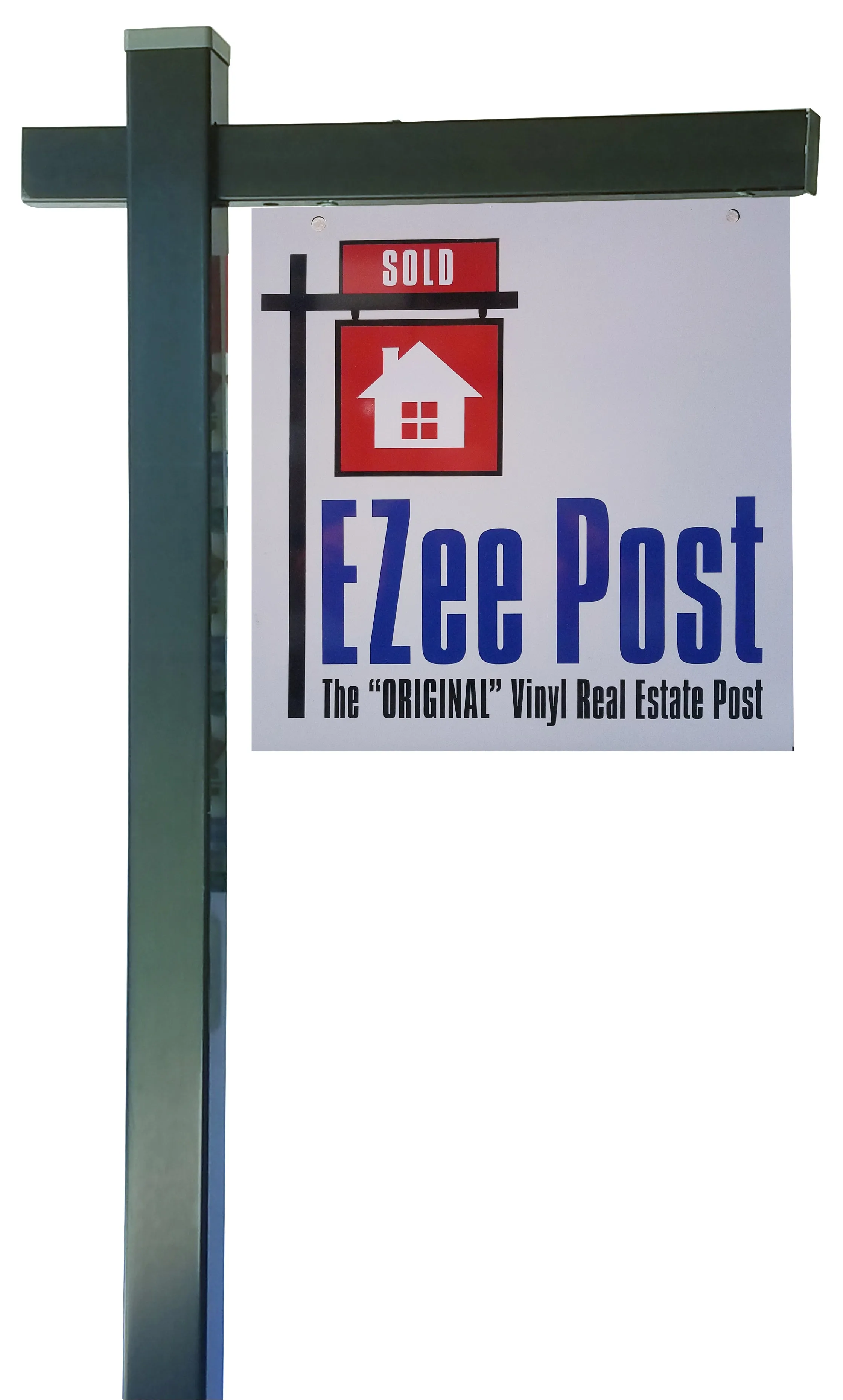Classic 2-Piece Real Estate Yard Sign Post (Riders Included) - Black