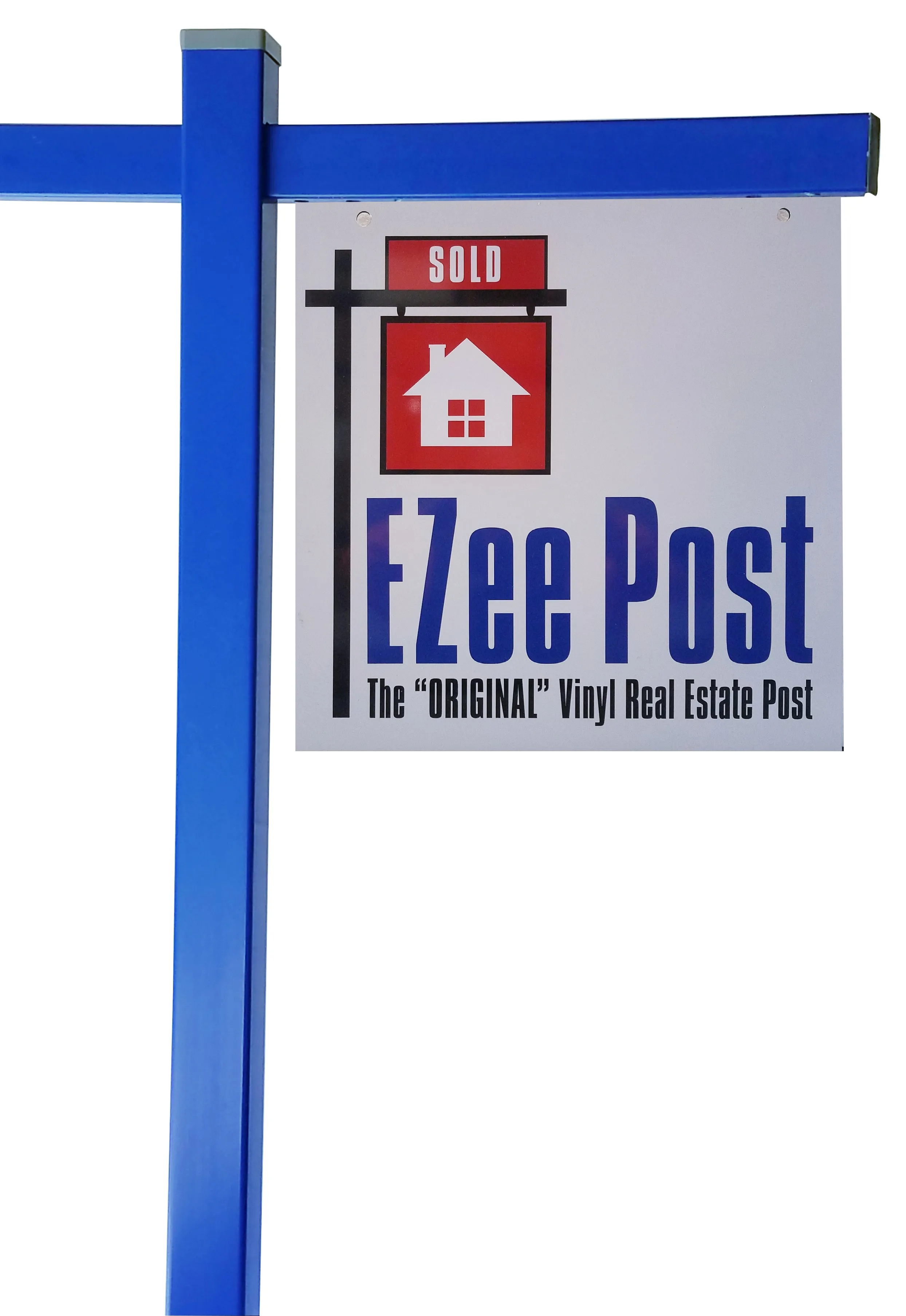Classic 2-Piece Real Estate Yard Sign Post (Riders Included) - Blue