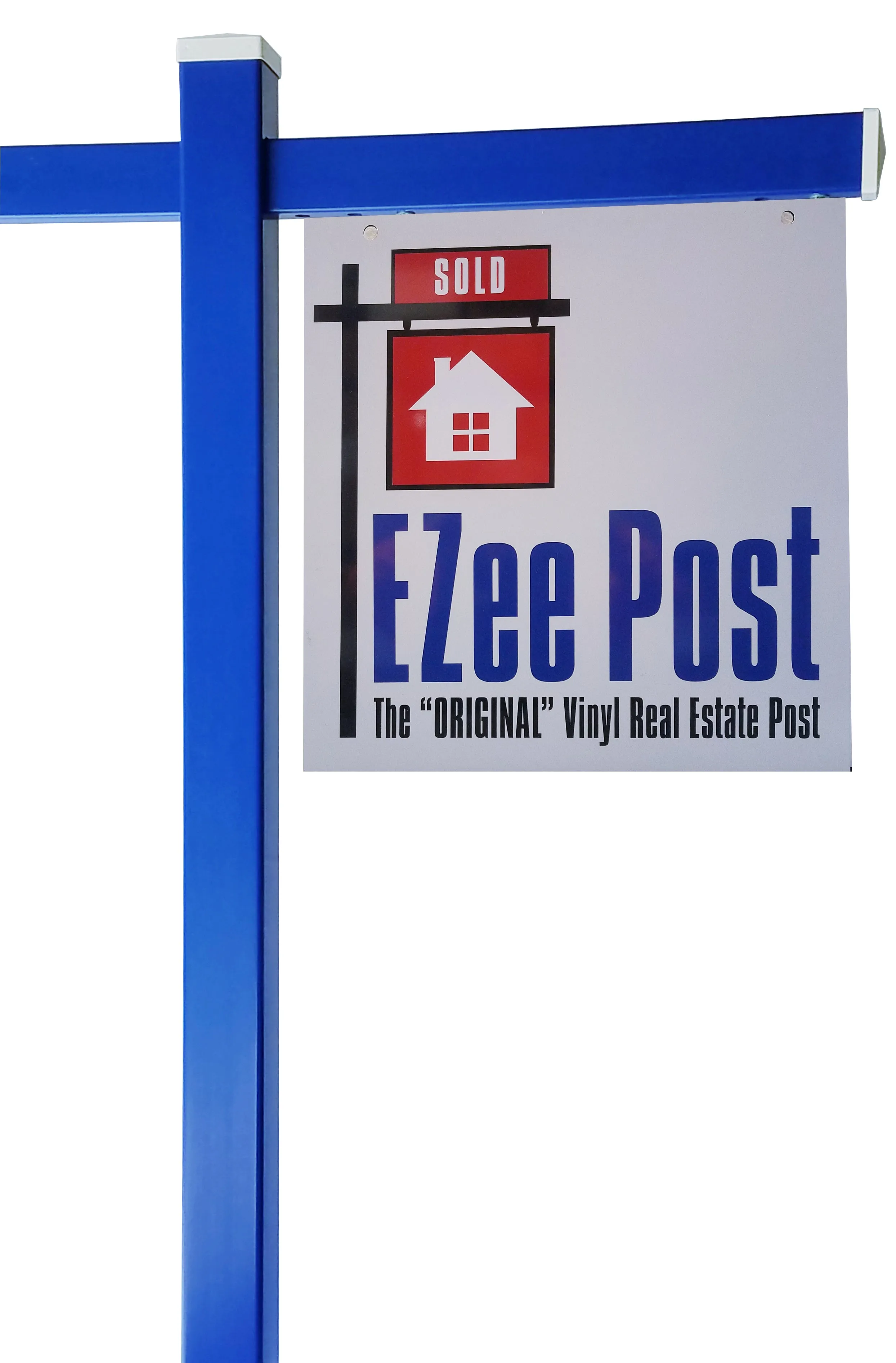 Classic 2-Piece Real Estate Yard Sign Post (Riders Included) - Blue