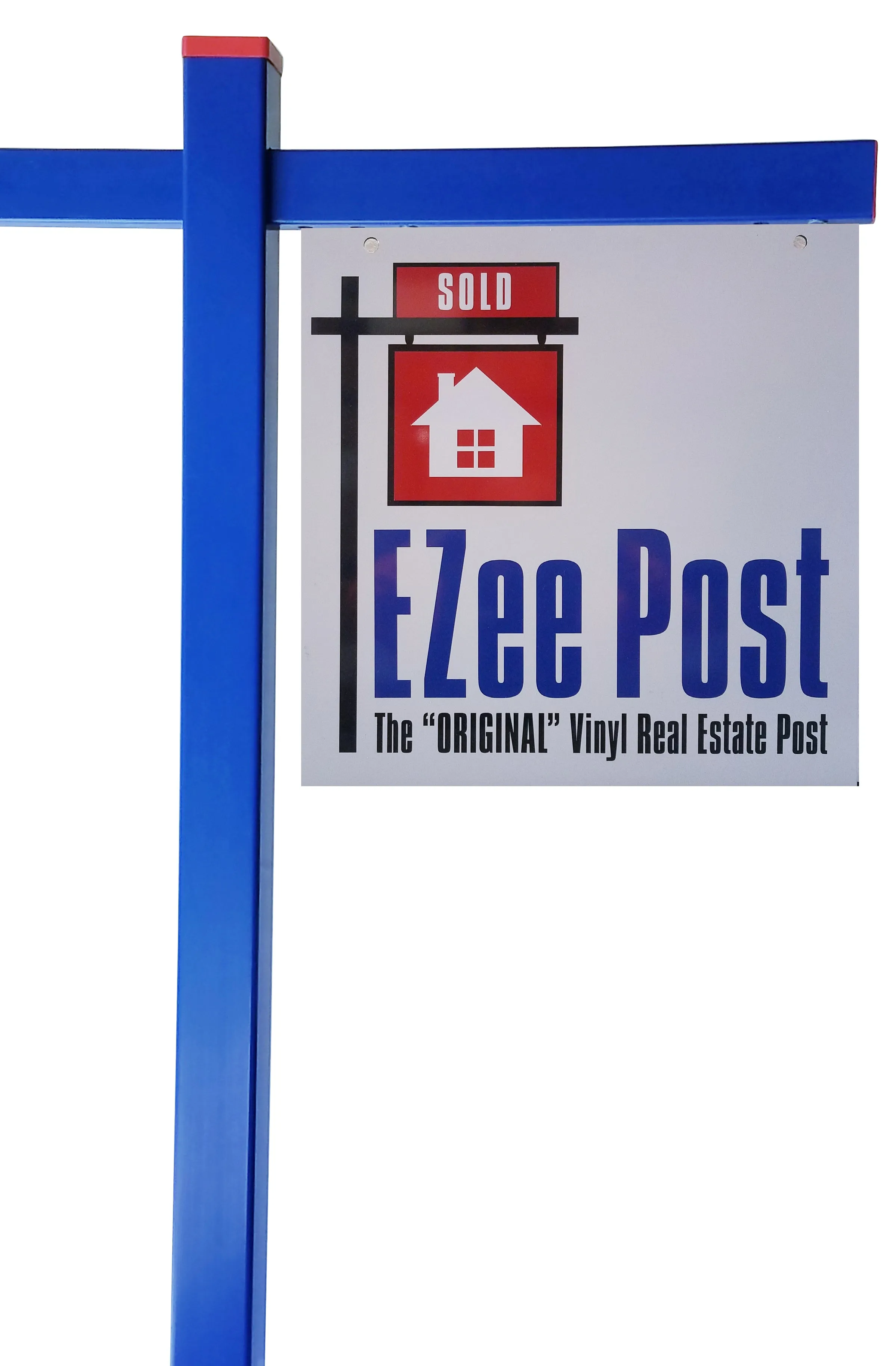 Classic 2-Piece Real Estate Yard Sign Post (Riders Included) - Blue