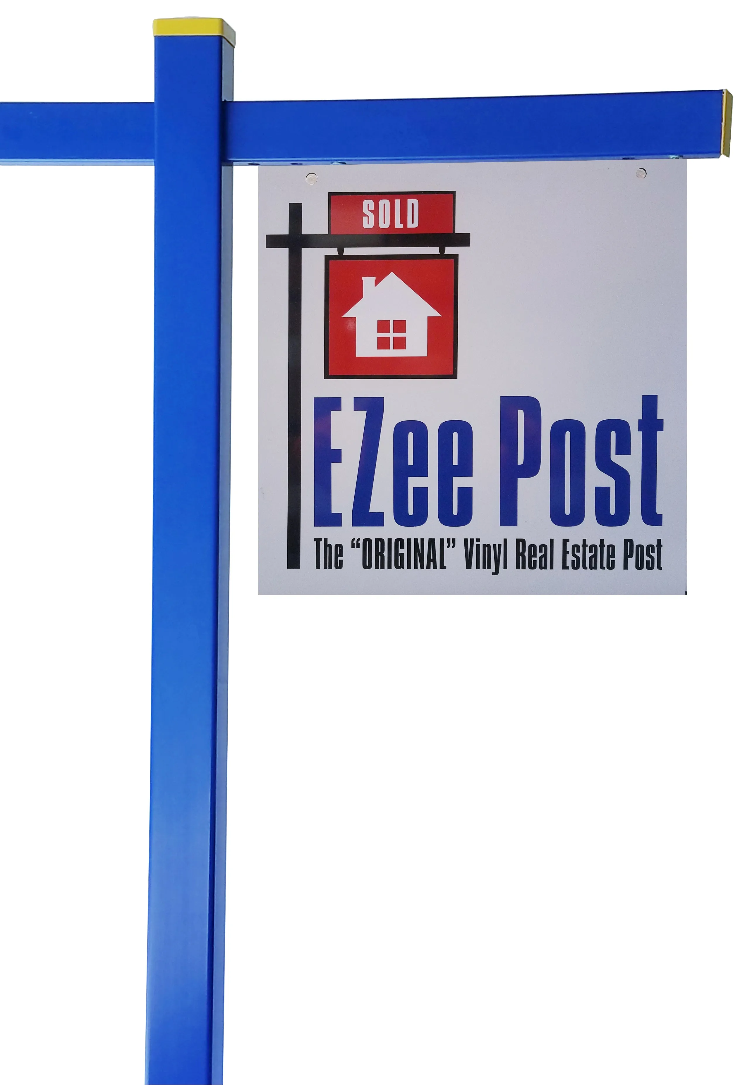 Classic 2-Piece Real Estate Yard Sign Post (Riders Included) - Blue