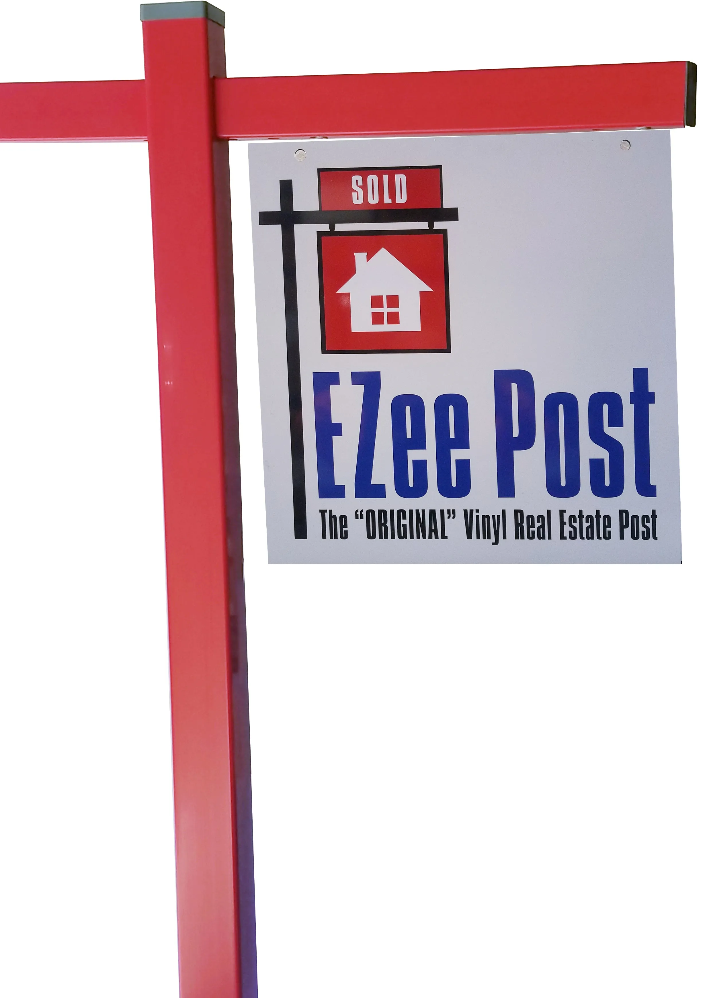 Classic 2-Piece Real Estate Yard Sign Post (Riders Included) - Red