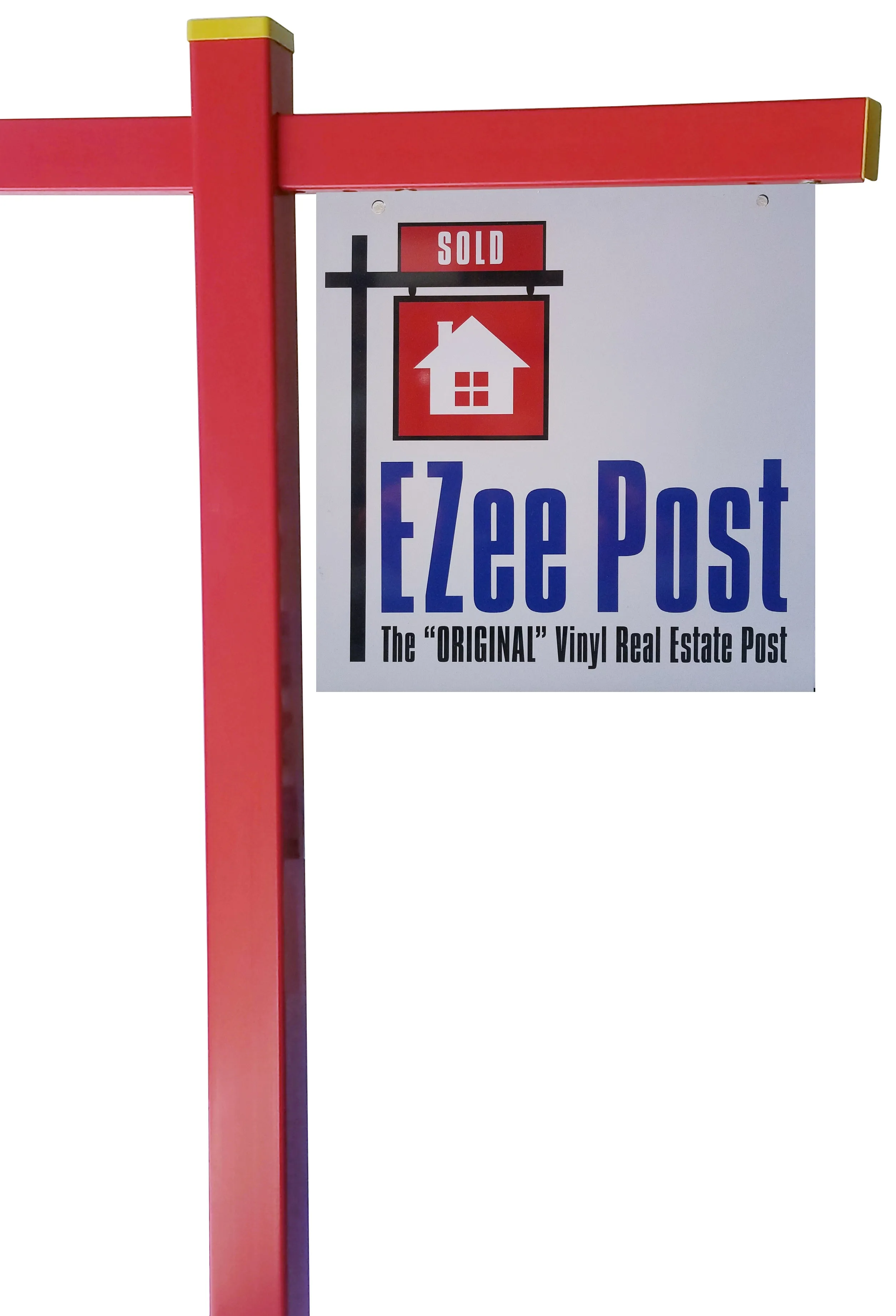 Classic 2-Piece Real Estate Yard Sign Post (Riders Included) - Red