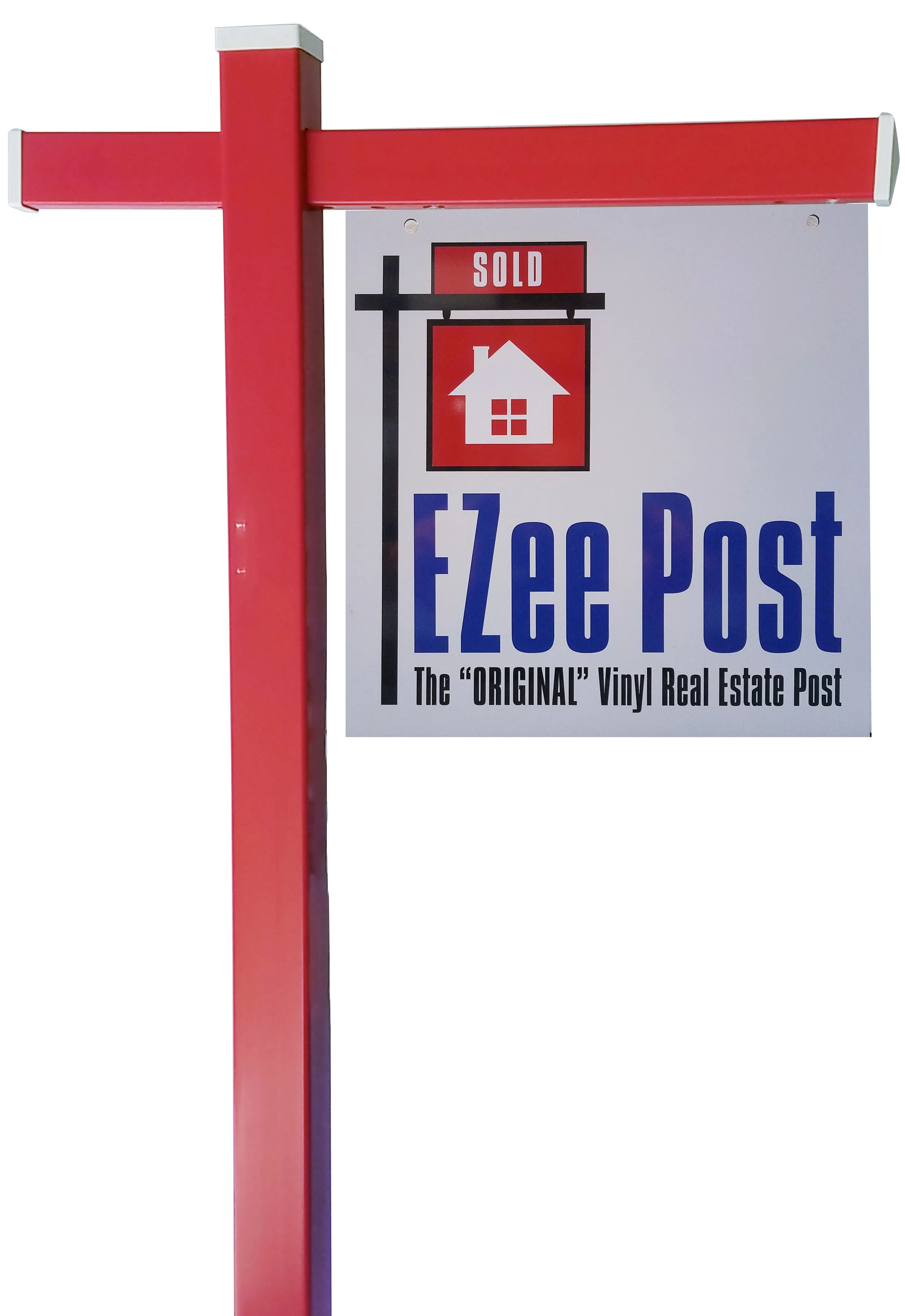 Classic 2-Piece Real Estate Yard Sign Post (Riders Included) - Red