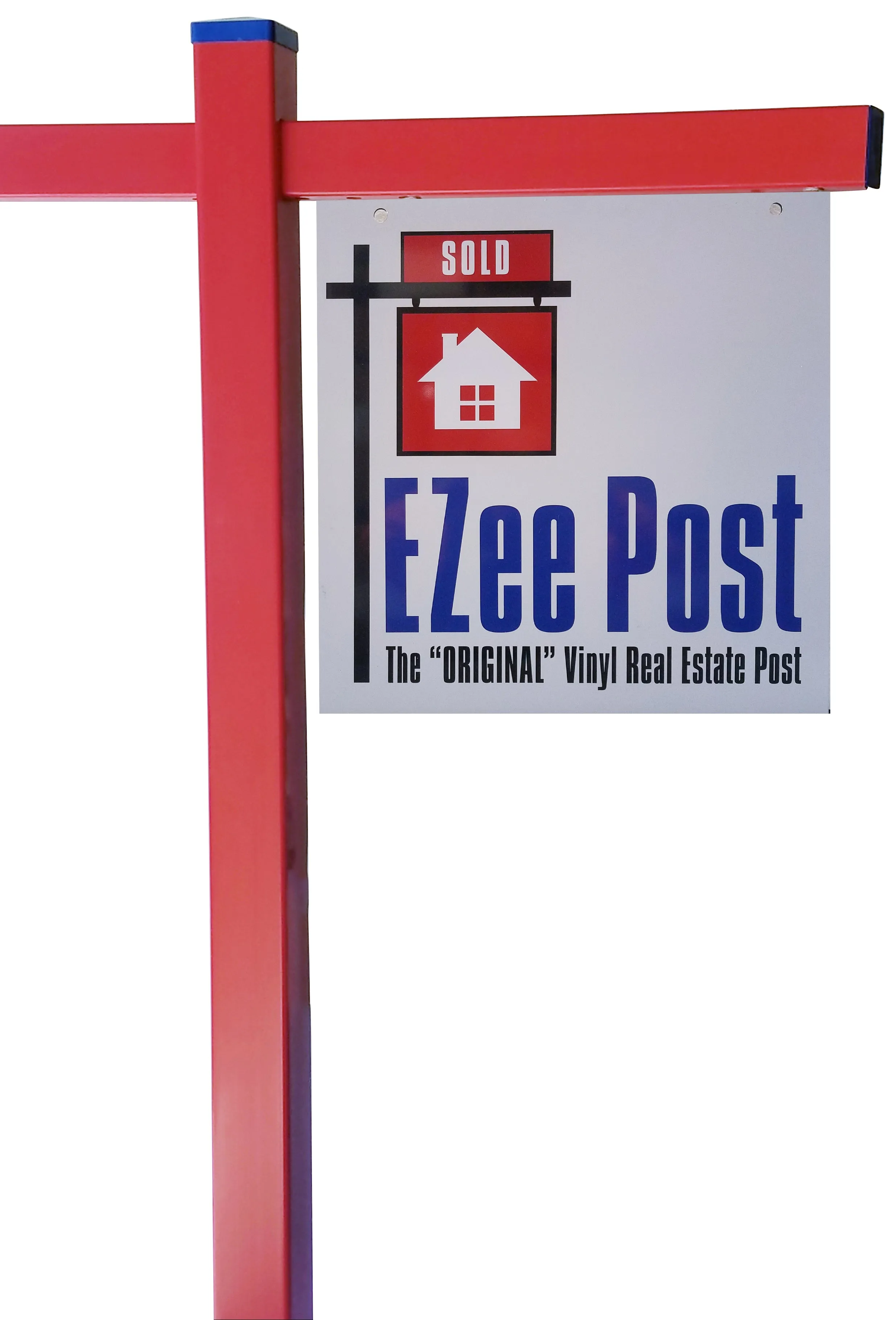 Classic 2-Piece Real Estate Yard Sign Post (Riders Included) - Red