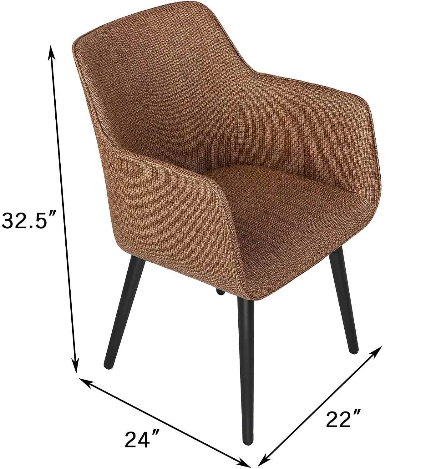 Classic Dining Chair Home Office Chair Modern Leisure Chair PU Leather Side Chair, Coffee