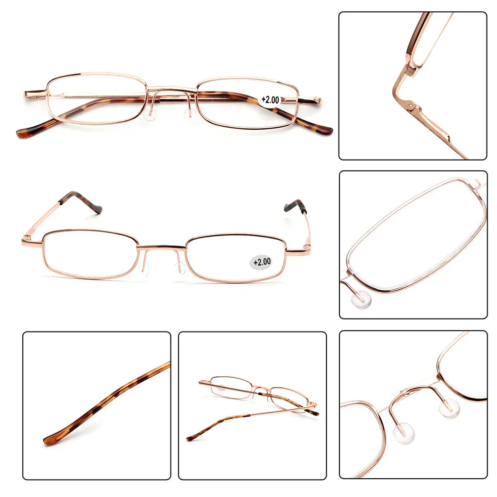 Classic HD Spring Compact Reading Glasses Readers Travel Slim Design with Case