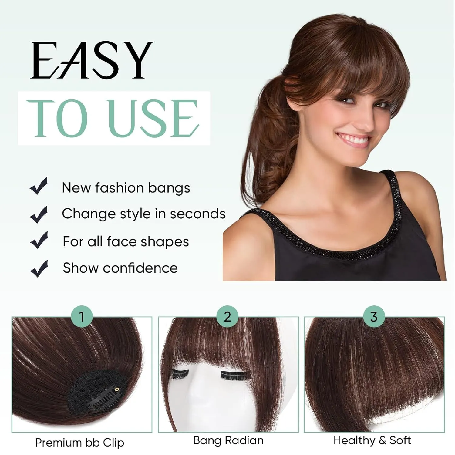 Clip in Bangs-100% human hair Bangs Hair Clipr