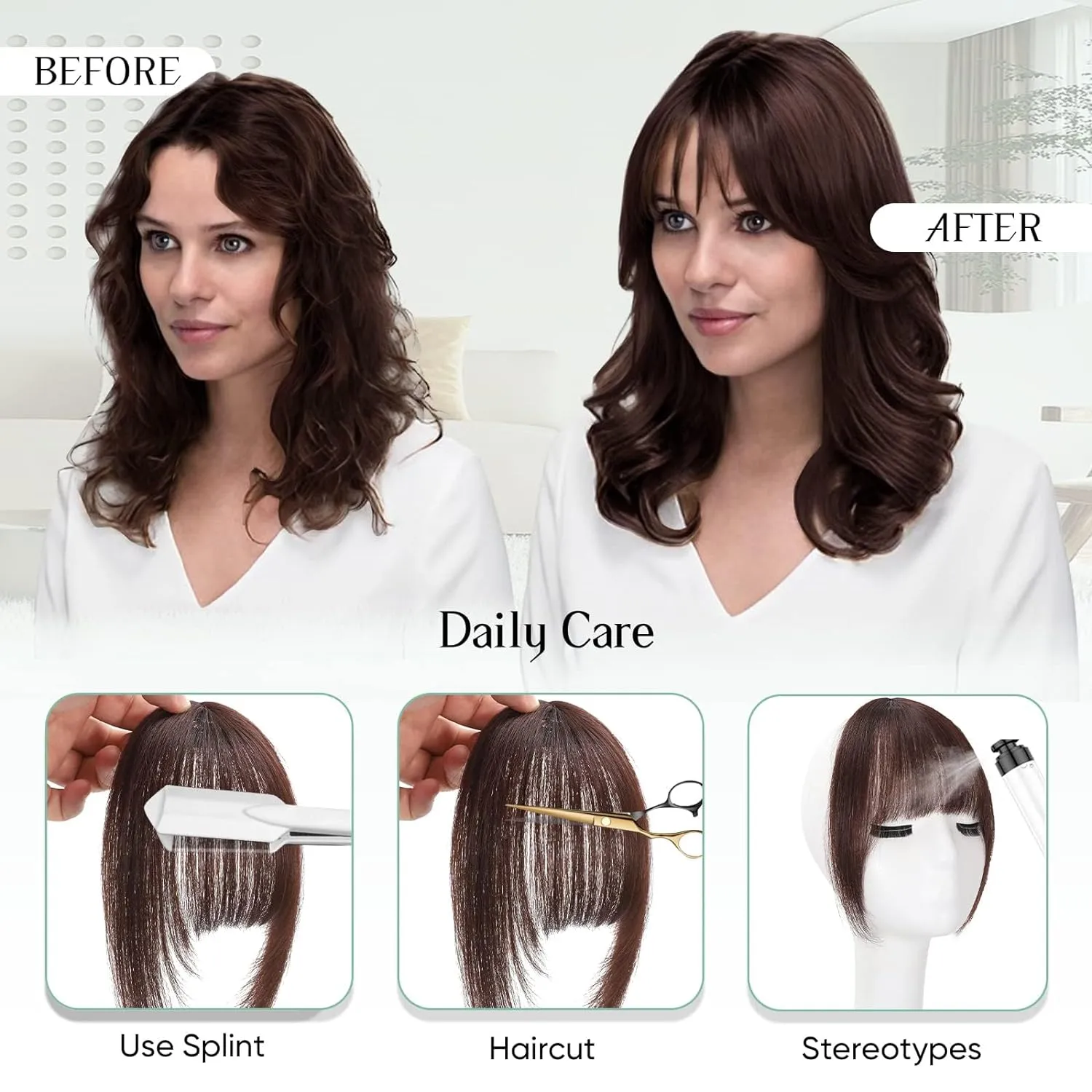 Clip in Bangs-100% human hair Bangs Hair Clipr