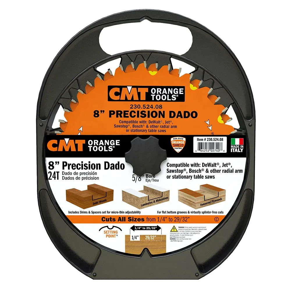 CMT 230.524.08 8" x 24T Wood / Melamine Dado Set