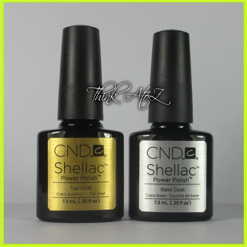 CND Shellac UV Gel Nail Polish 0.25oz 7.3ml Top Coat & Base Coat Duo Set