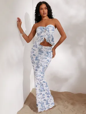 Conjunto de Dos Piezas Floral para Mujer en Cherry Vibes