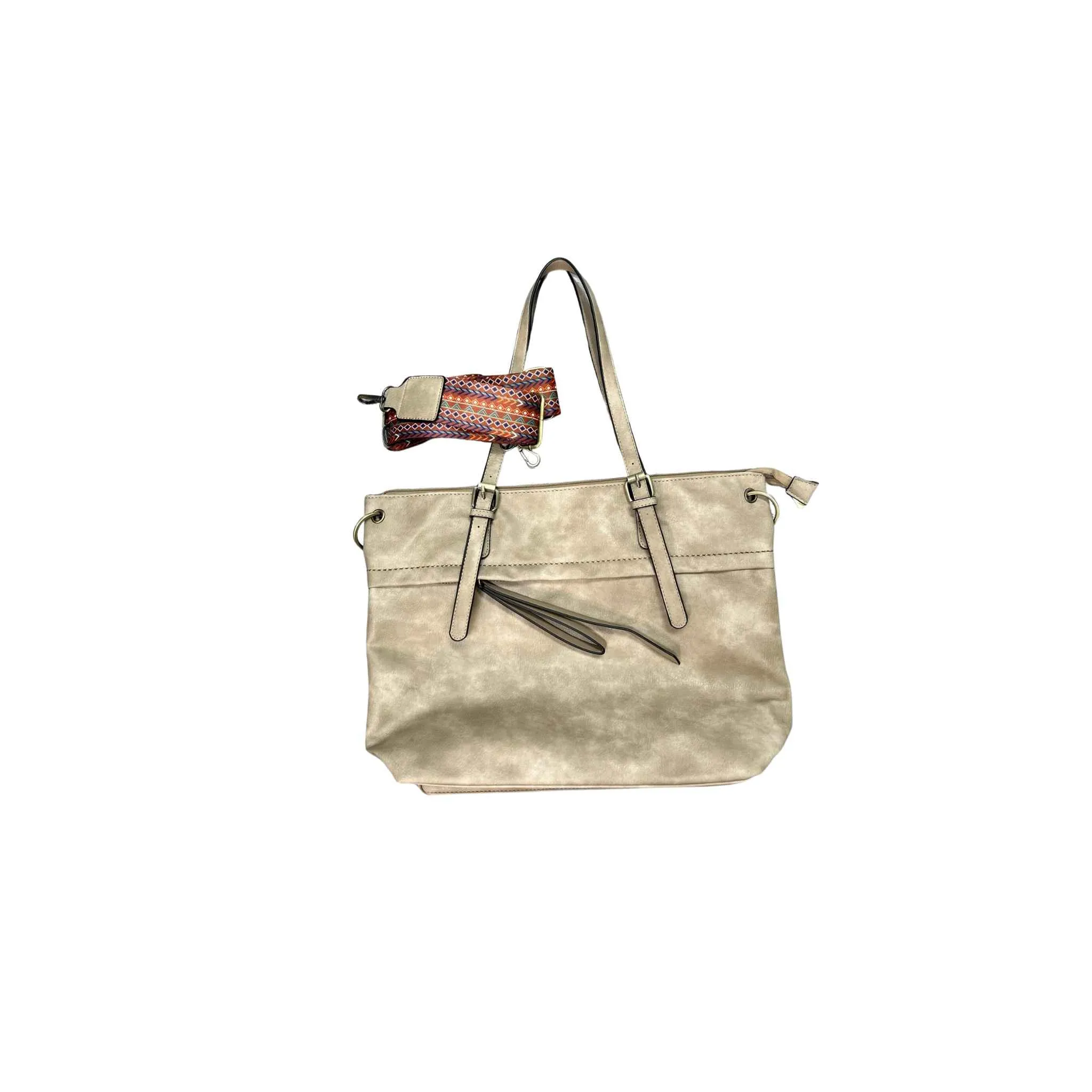Convertible Leather Handbag With Guitar Strap