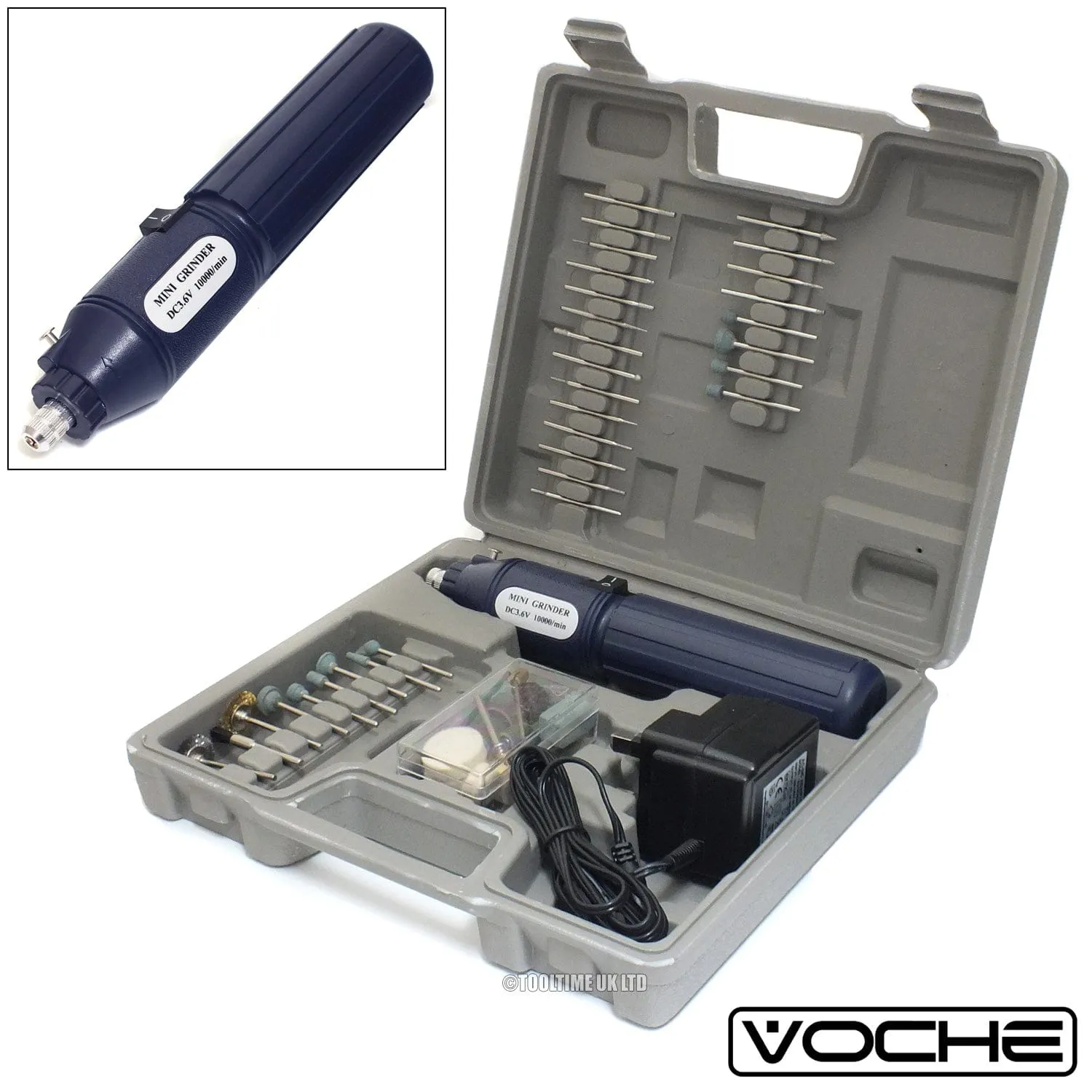 Cordless Mini Rotary Tool Hobby Rechargeable Drill  100 Accessories   Case Voche