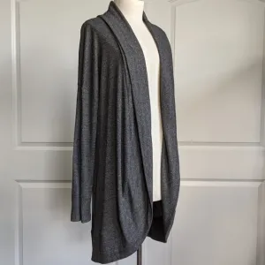 Cosabella Cadenza Robe Open Front Shawl Collar Cotton Mid-Thigh Charcoal M NWT