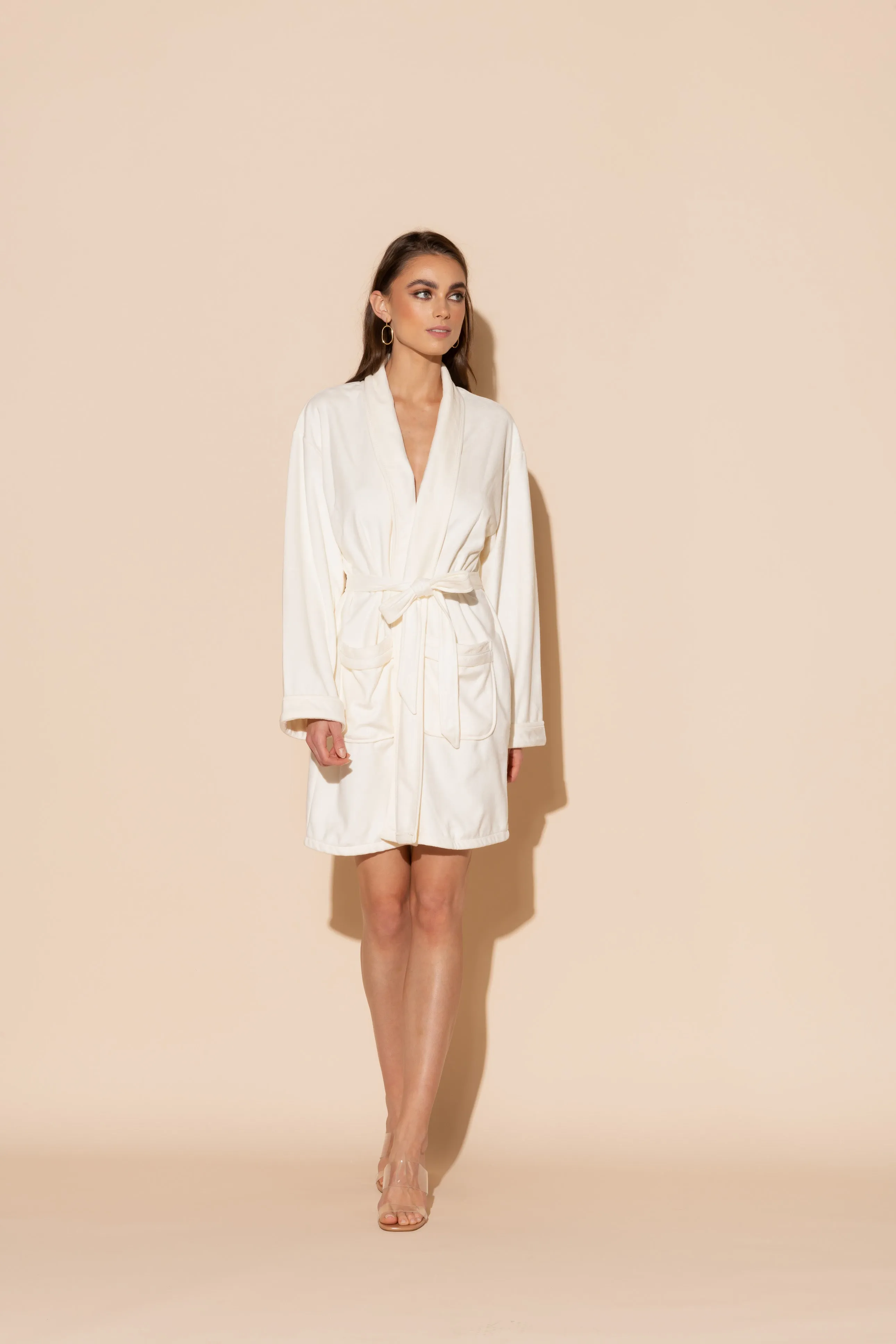 Cream Short Robe