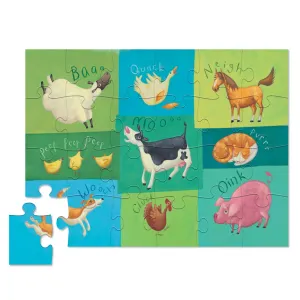 Crocodile Creek 24 Piece Floor Puzzle In A Case - Barnyard Sounds