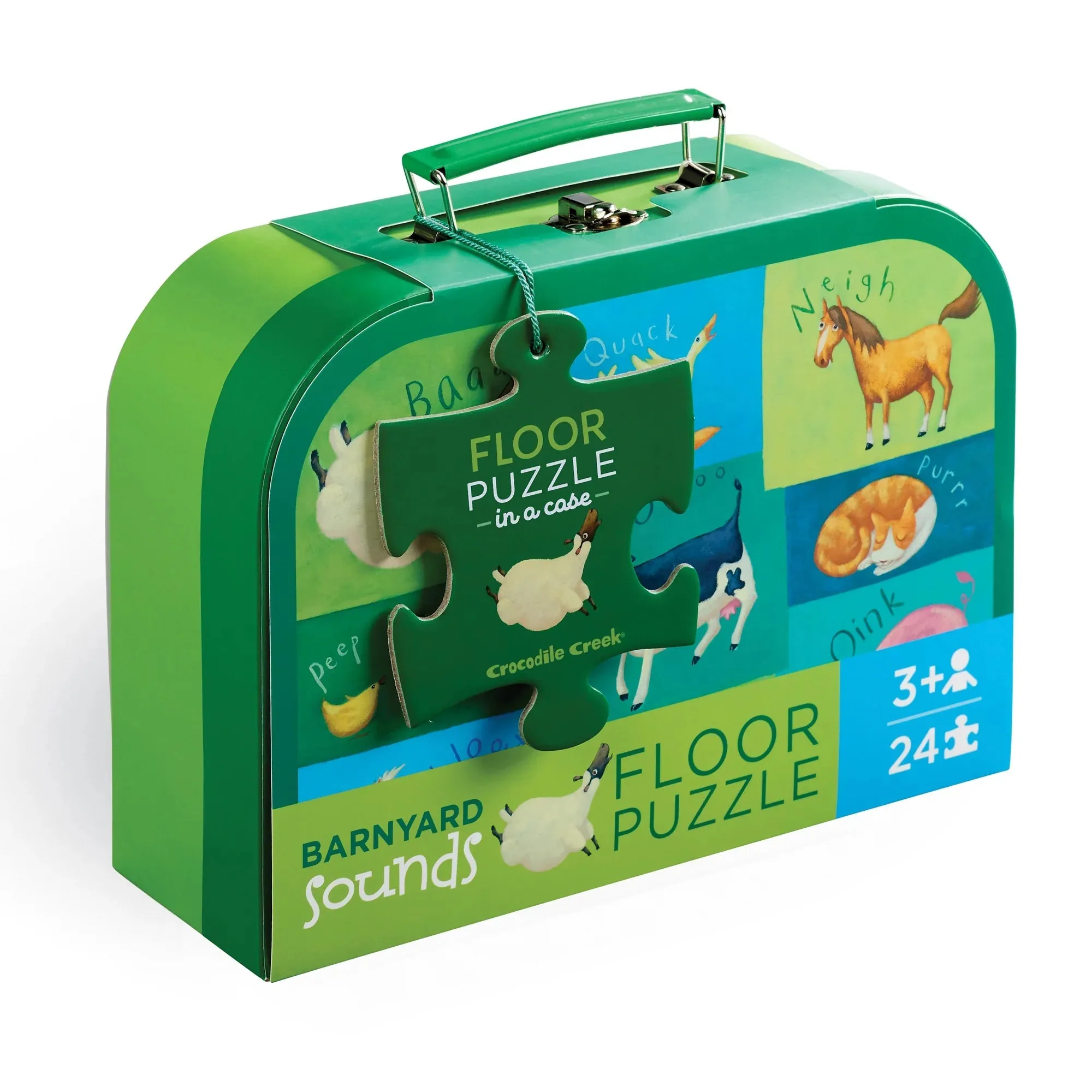 Crocodile Creek 24 Piece Floor Puzzle In A Case - Barnyard Sounds