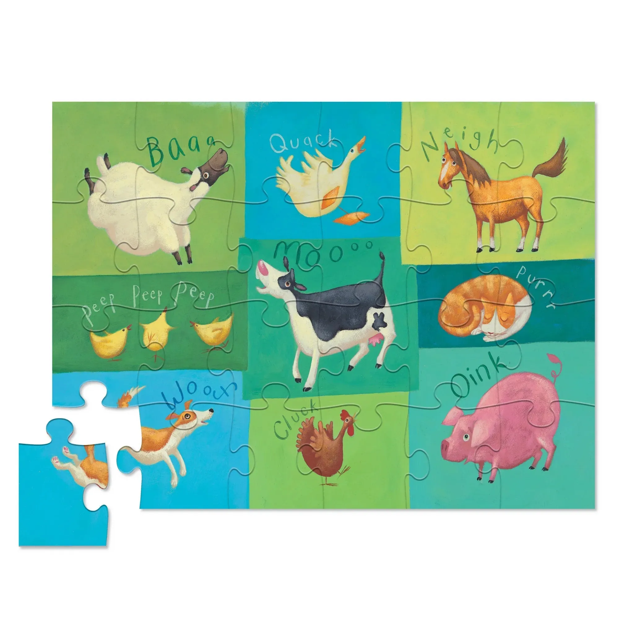 Crocodile Creek 24 Piece Floor Puzzle In A Case - Barnyard Sounds