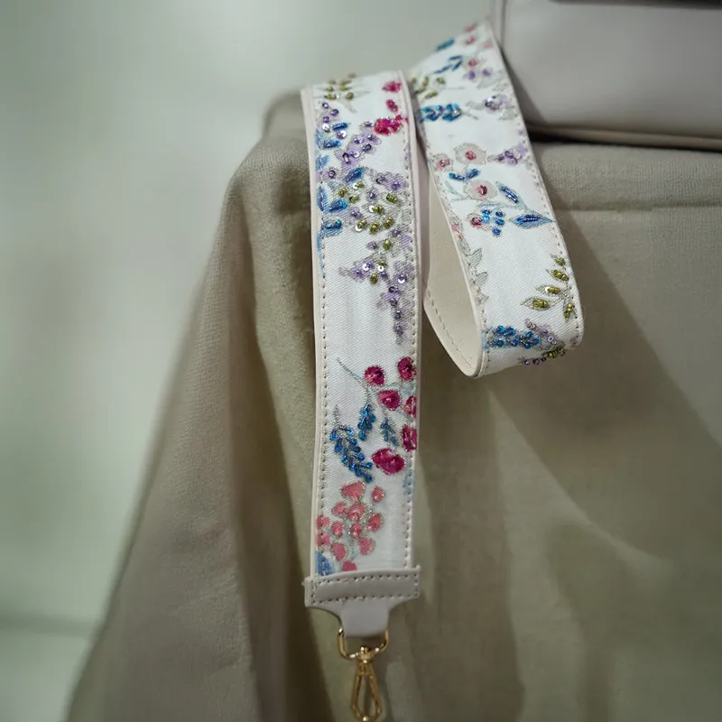 Crossbody Slate White Bag with Spring Strap